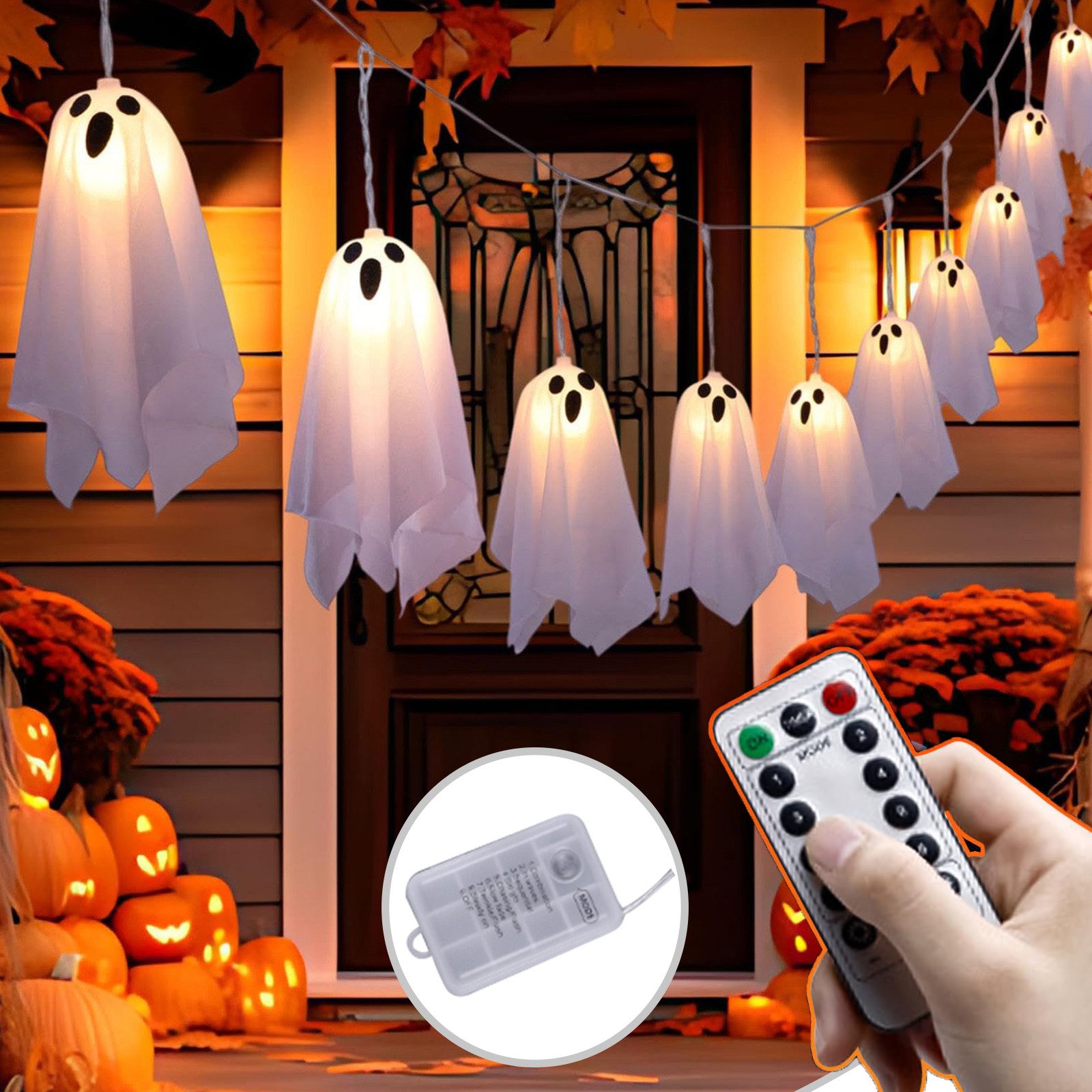 Jibenhome LED-Lichterkette LED Lichterkette Halloween Deko, 3m Geisterlicht günstig online kaufen