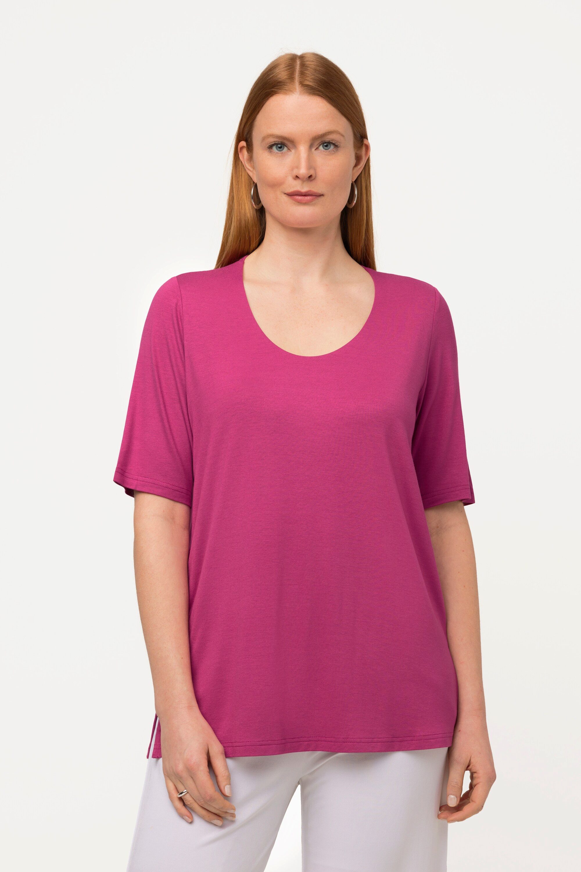 Ulla Popken T-Shirt Shirt 1/2 Arm Doublelayer