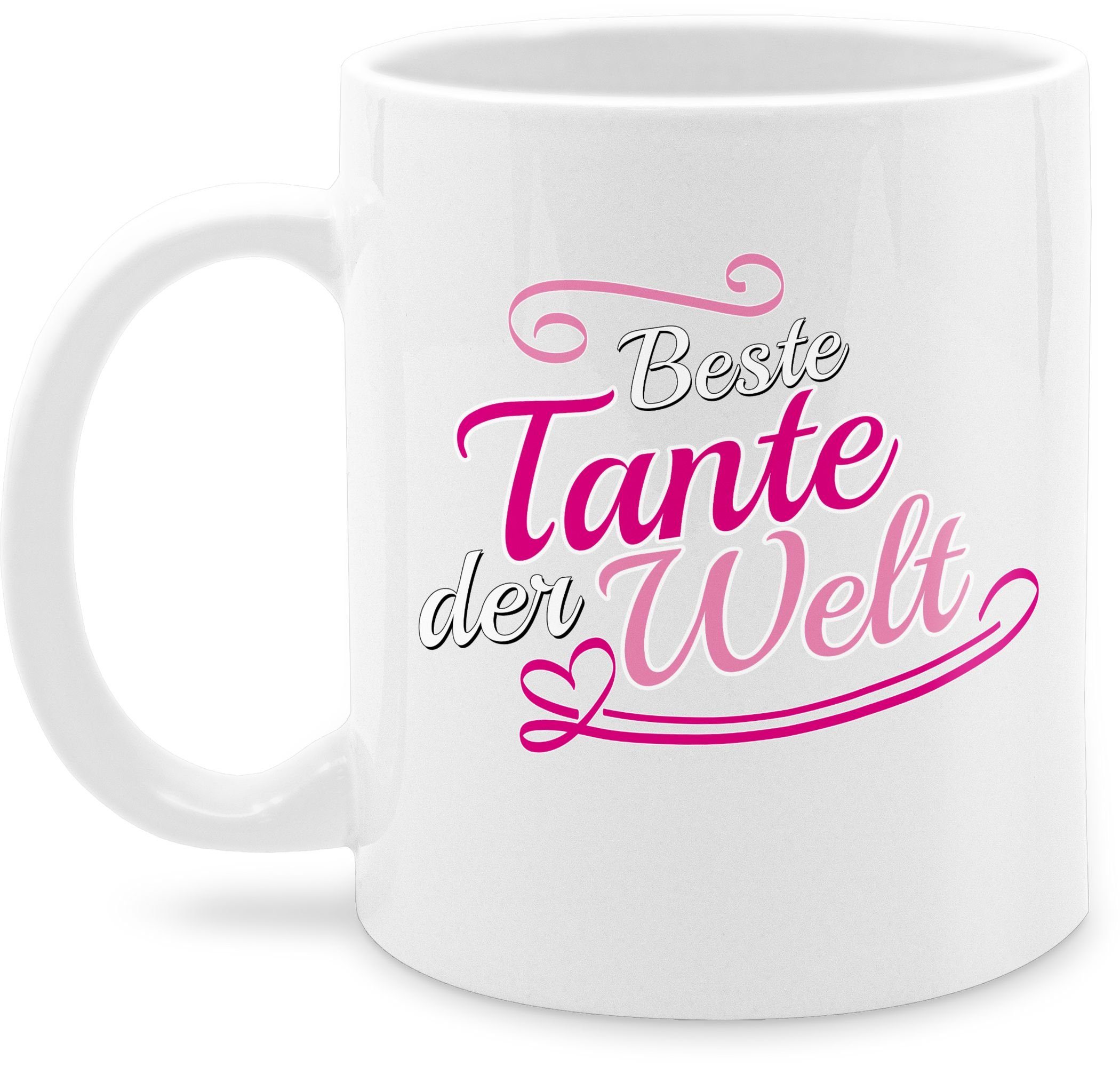 Shirtracer Tasse Beste Tante der Welt, Keramik, Tante Geschenk 2 Weiß | Teetassen