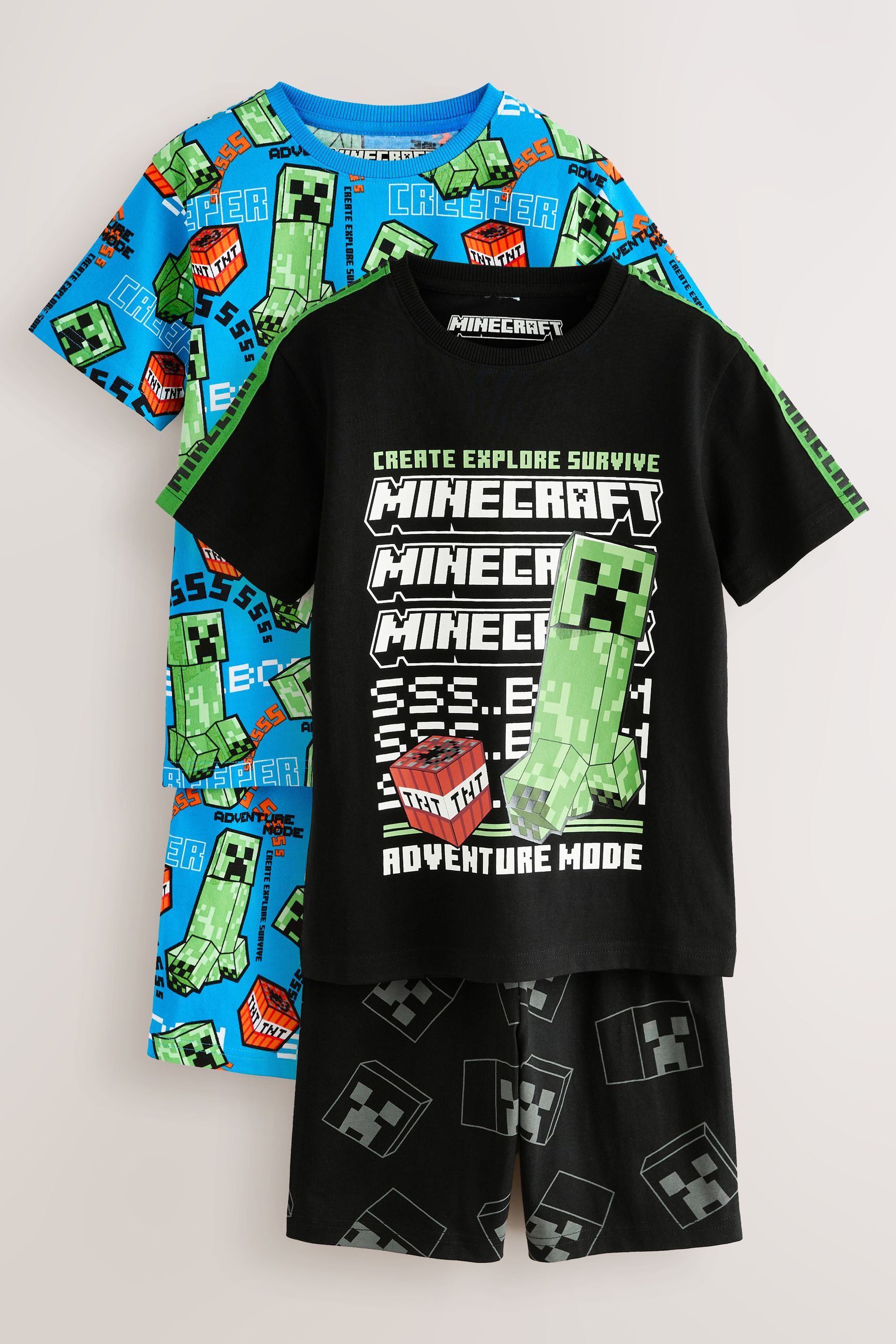 Pyjama Minecraft kurze Baumwoll-Schlafanzüge, 2er-Pack