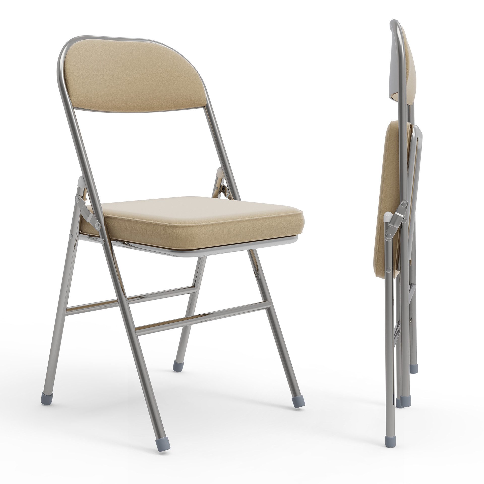 JEOBEST Klappstuhl Kunstleder Stuhl, (Set, 2/4 St)Klappbar, gepolstert, Metallgestell, bis 120 kg belastbar