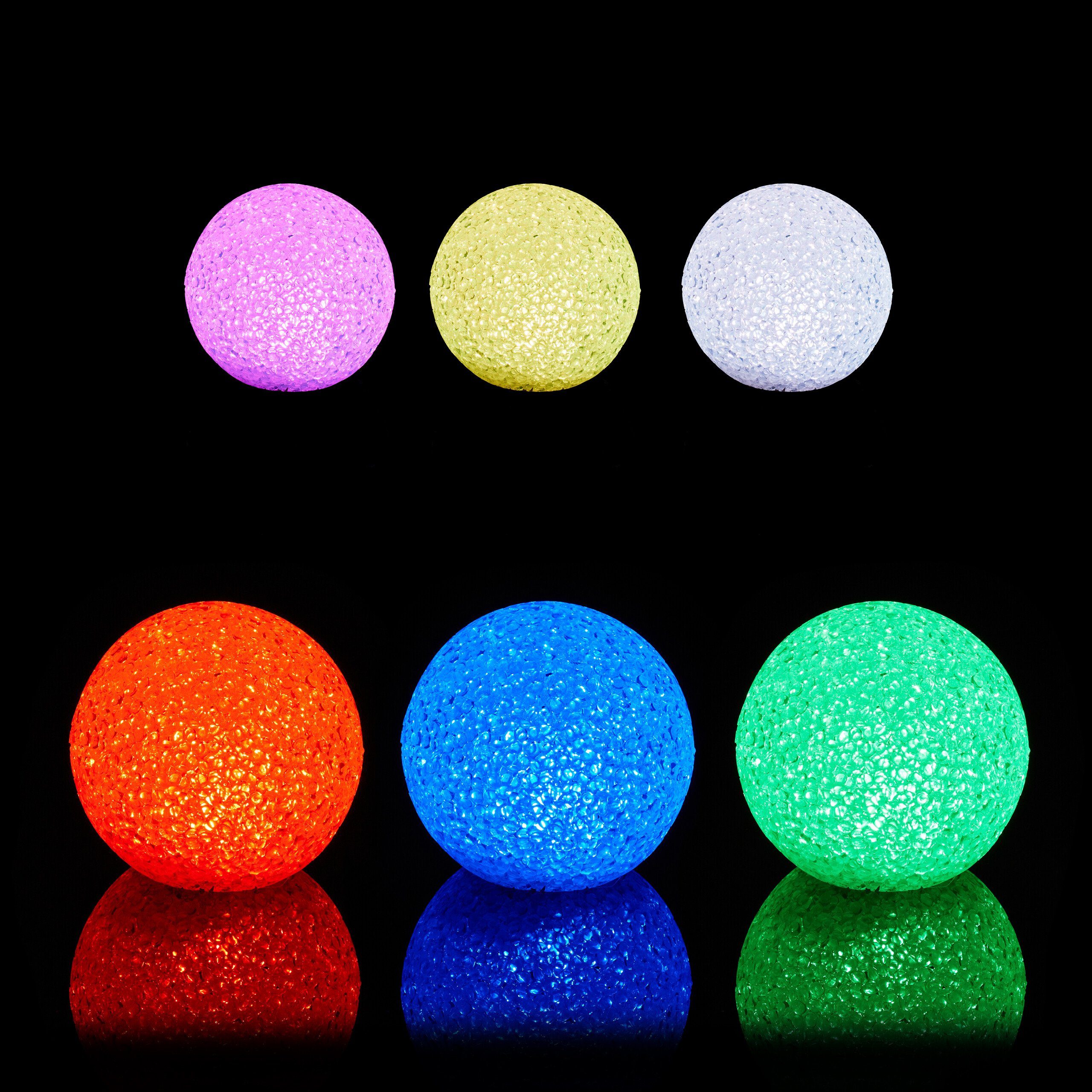 relaxdays LED Kugelleuchte LED Kugelleuchte mit Farbwechsel 3er Set, LED, Farbwechsler