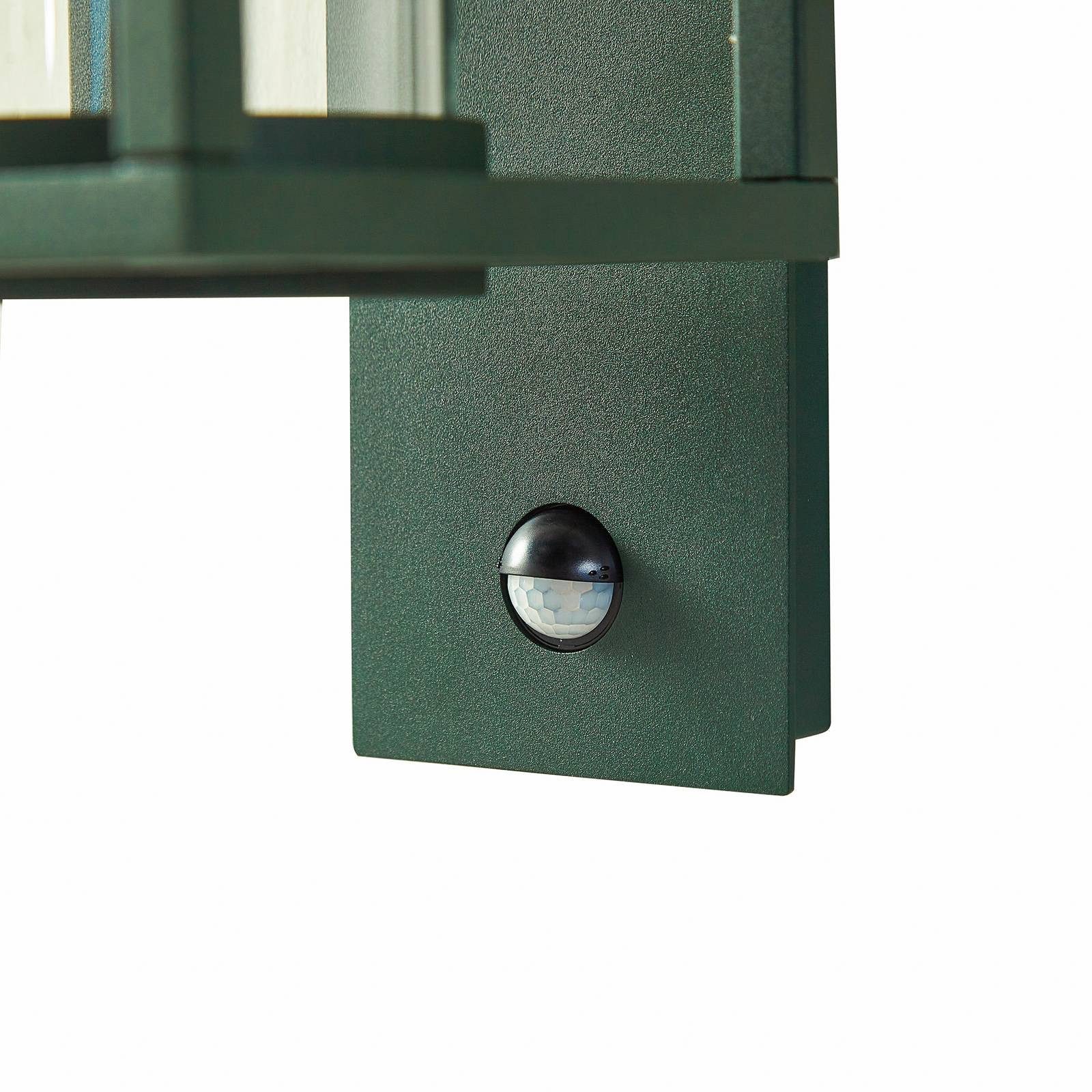 Lucande Außen-Wandleuchte Ferda, Metall, Grün IP44mit Bewegungsmelder, 1 x 15 W LED