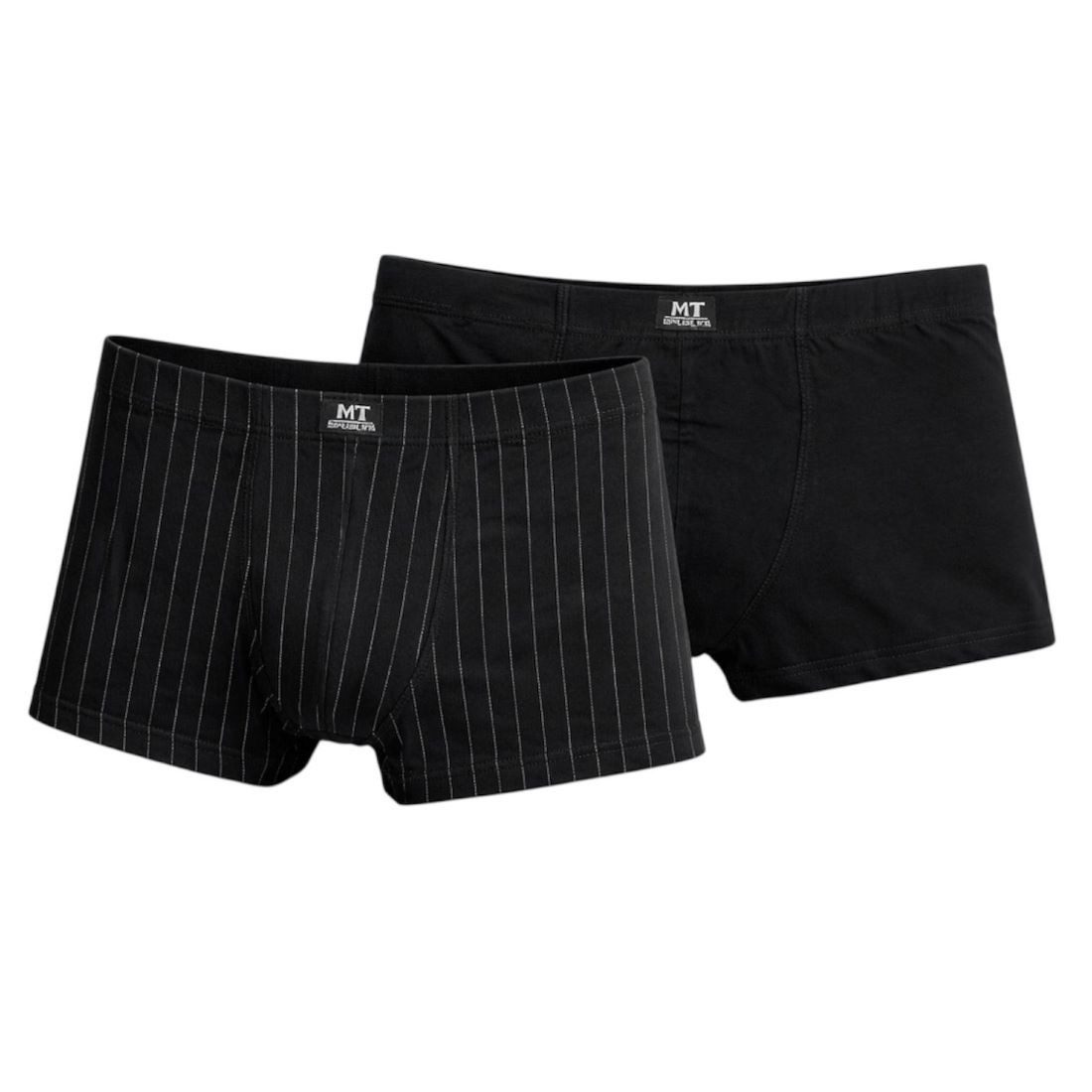 Boxershorts Herren Pants 2er-Pack,Baumwolle/Elasthan, uni & gestreift