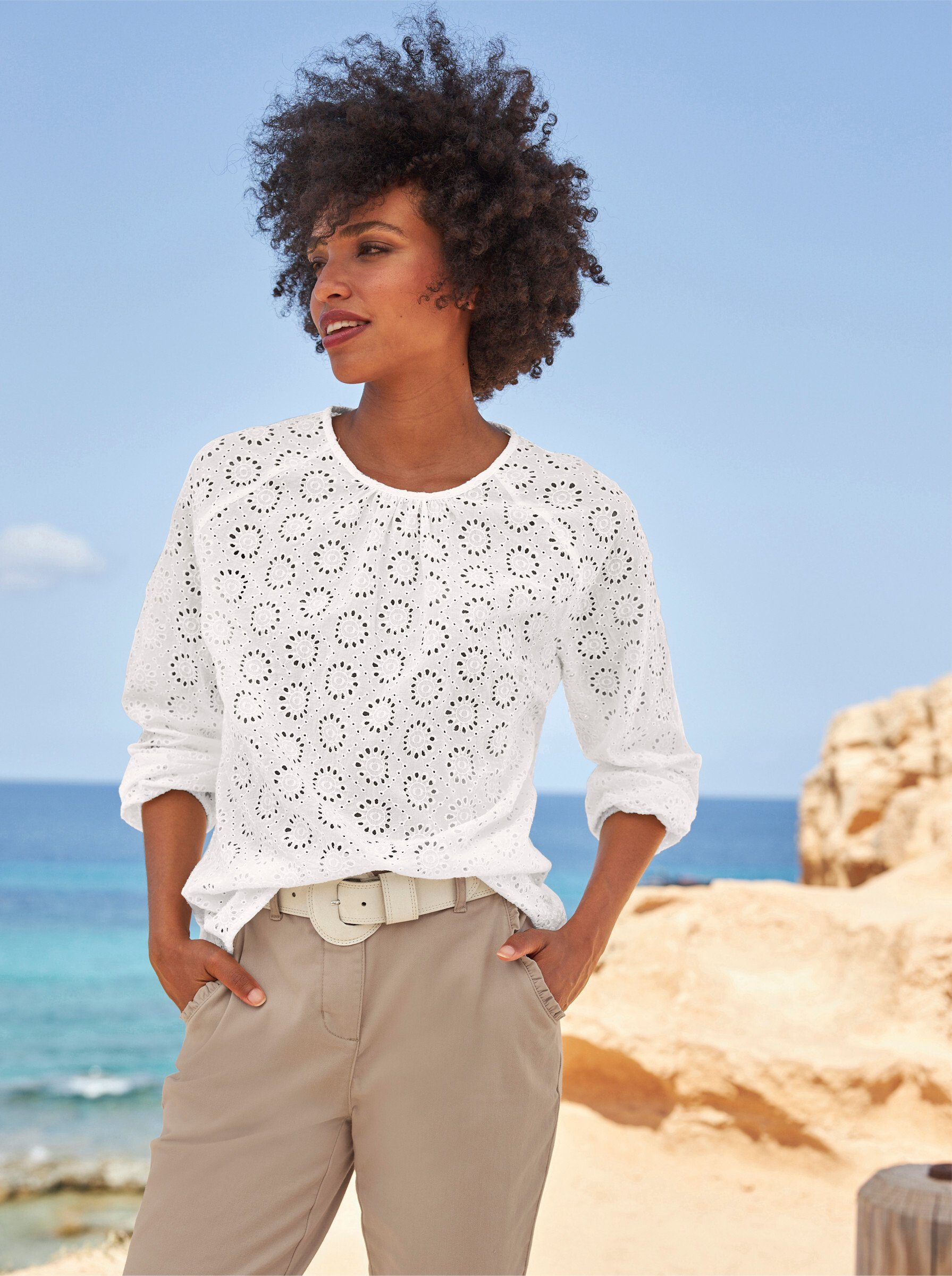 heine Klassische Bluse Bluse Langarm