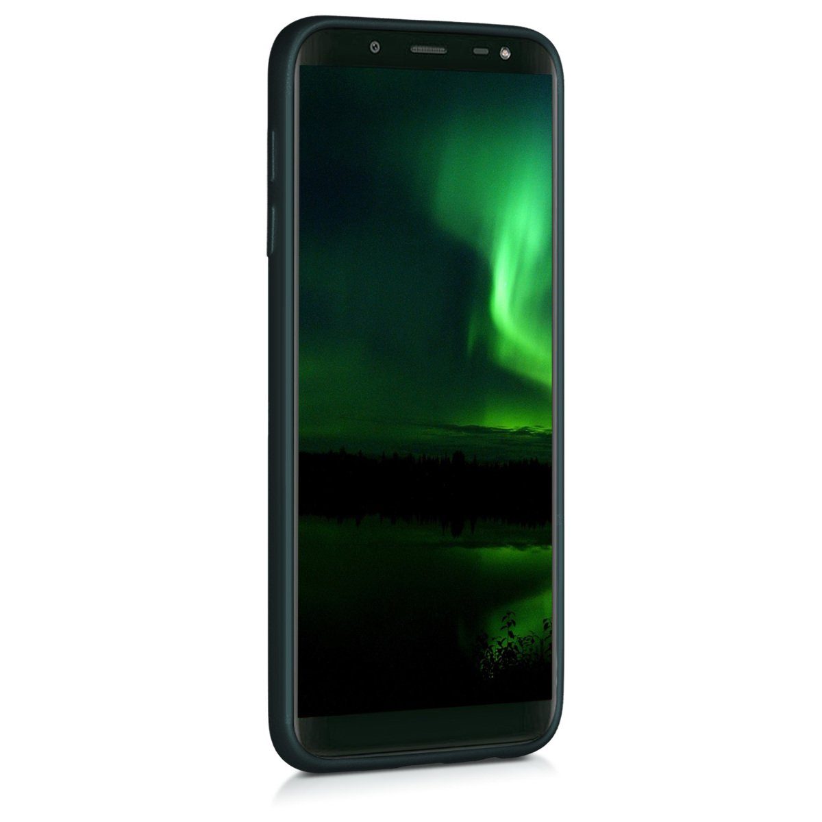 kwmobile Handyhülle Handyhülle für Samsung Galaxy J6 Hülle, Silikon Case metallisch schimmernd - Schutzhülle Cover