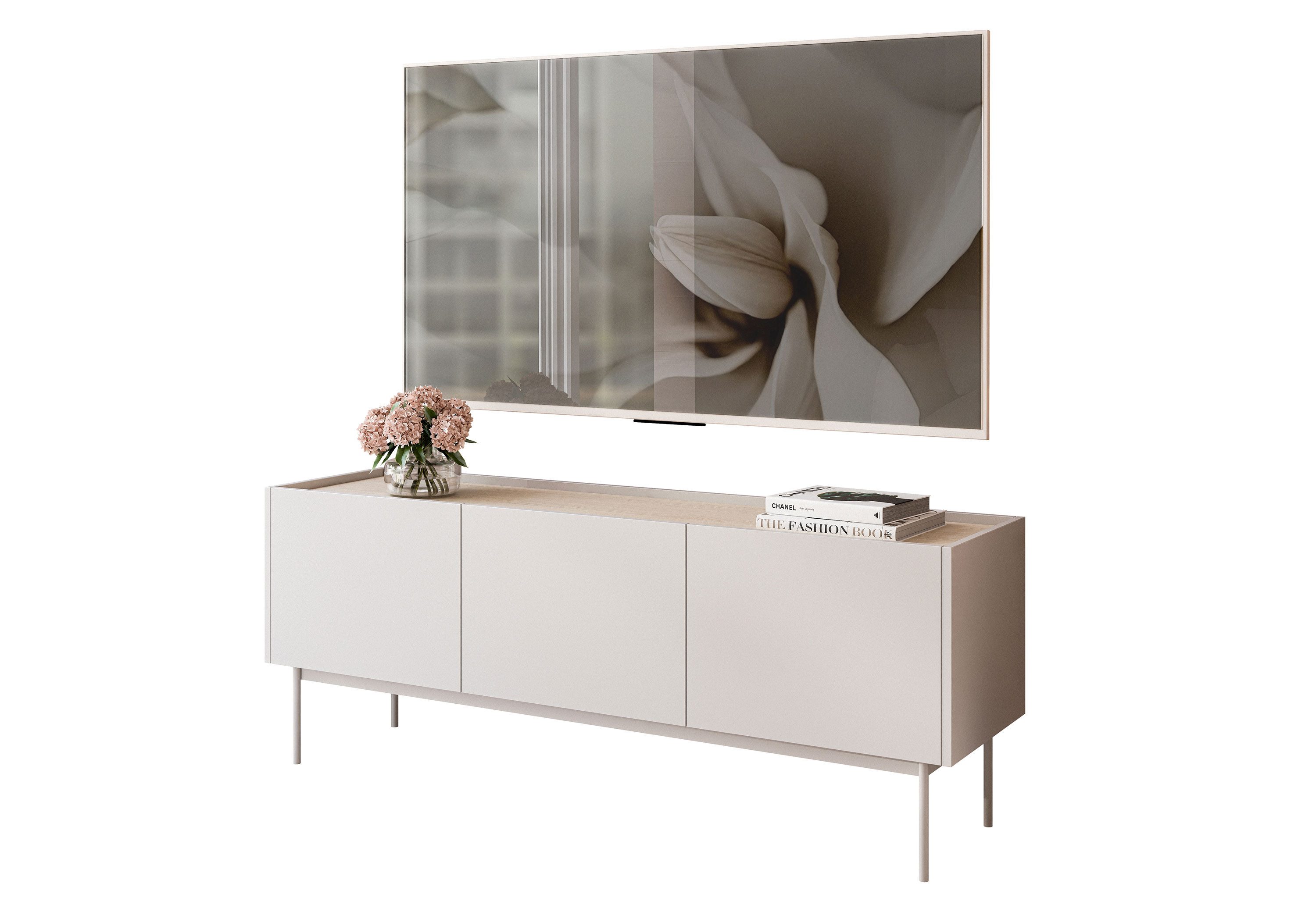 Lookway Lowboard ESSENCE TV Schrank 144 Kaschmir / Eiche Linea günstig online kaufen