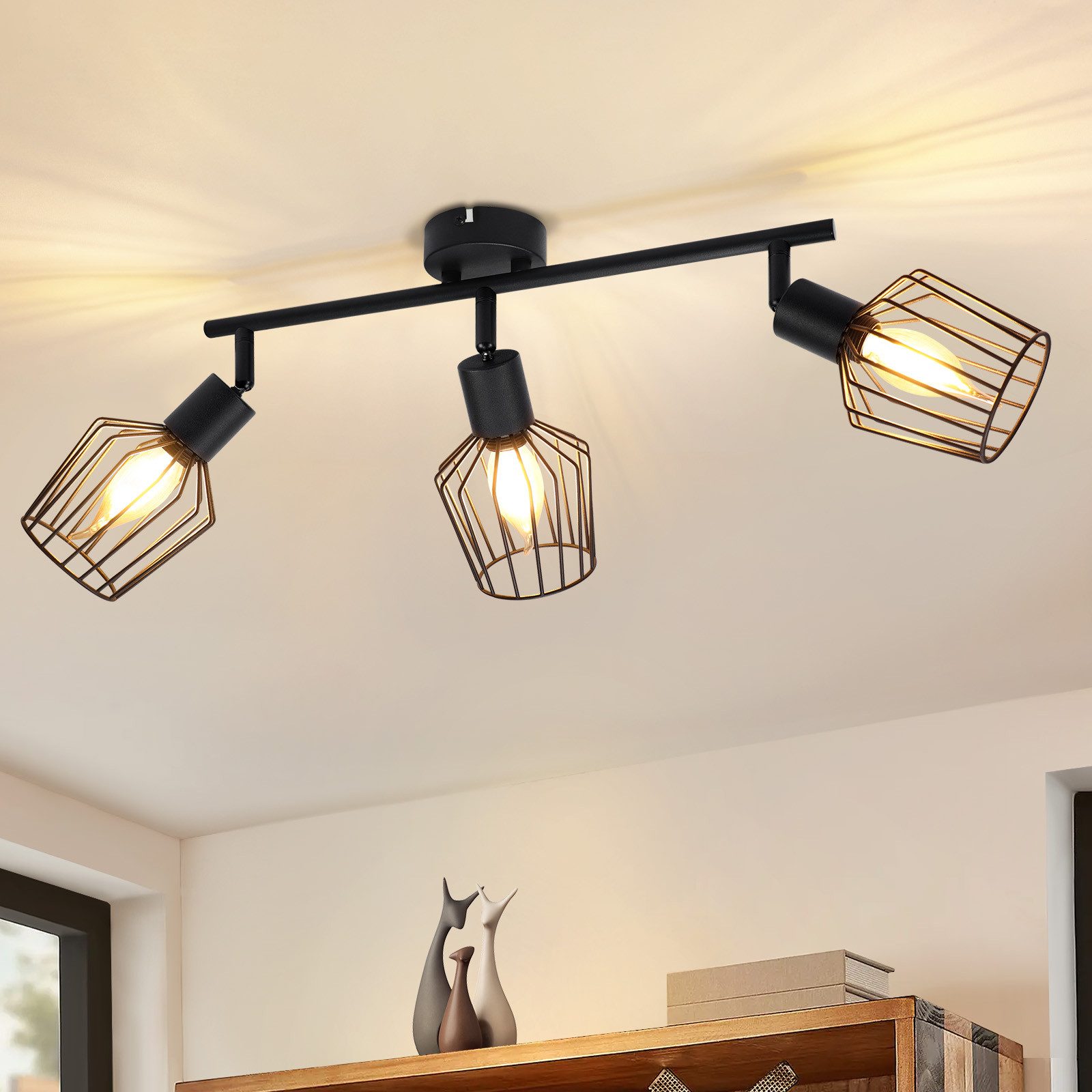 ZMH Deckenleuchte Wohnzimmer 3 Flammig Vintage günstig online kaufen