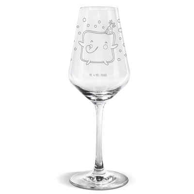Mr. & Mrs. Panda Weißweinglas Toast Party - Transparent - Geschenk, Weißweinglas, Heiraten, Jahrest, Premium Glas, Exklusives Design