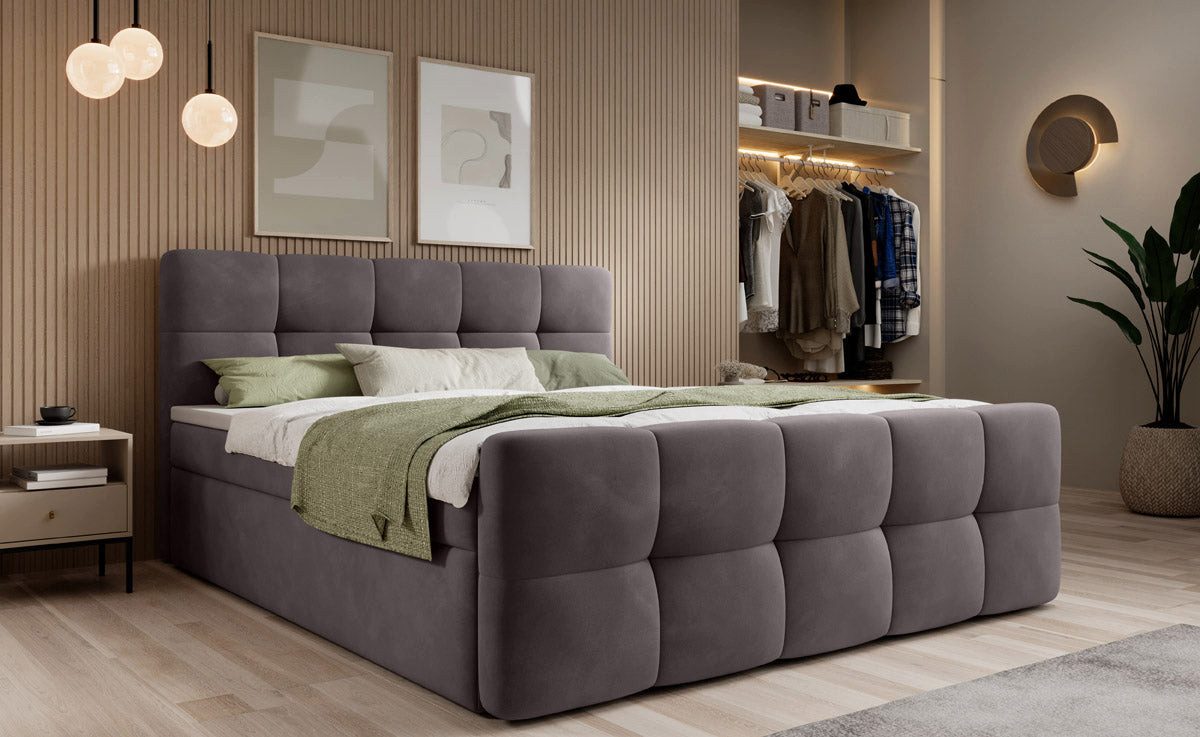 Luxusbetten24 Boxspringbett Cozy Samt, ohne Topper günstig online kaufen