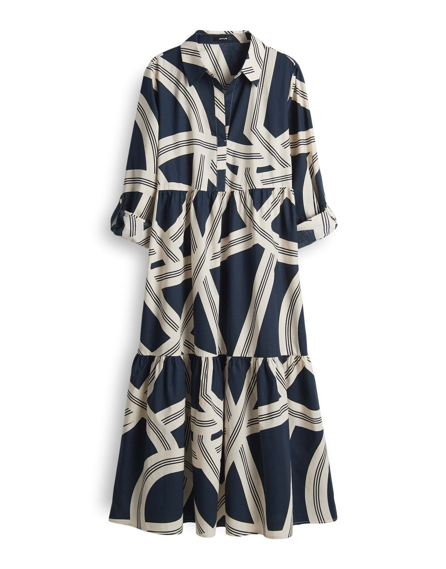 OPUS Midikleid WERANO LANE aus nachhaltiger Baumwolle grafisches Muster, Pe günstig online kaufen