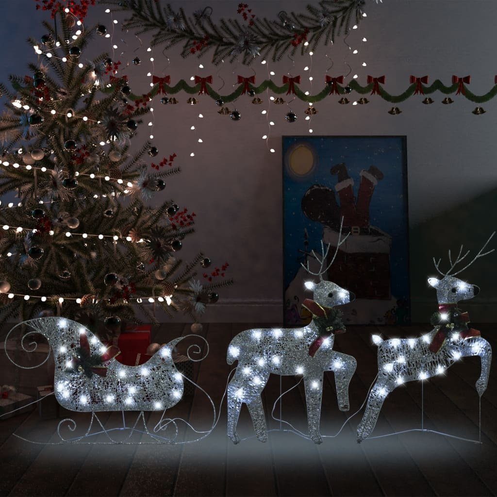 möbelando Weihnachtsfigur 3002967 (H: 64 cm), aus Mesh in weiß