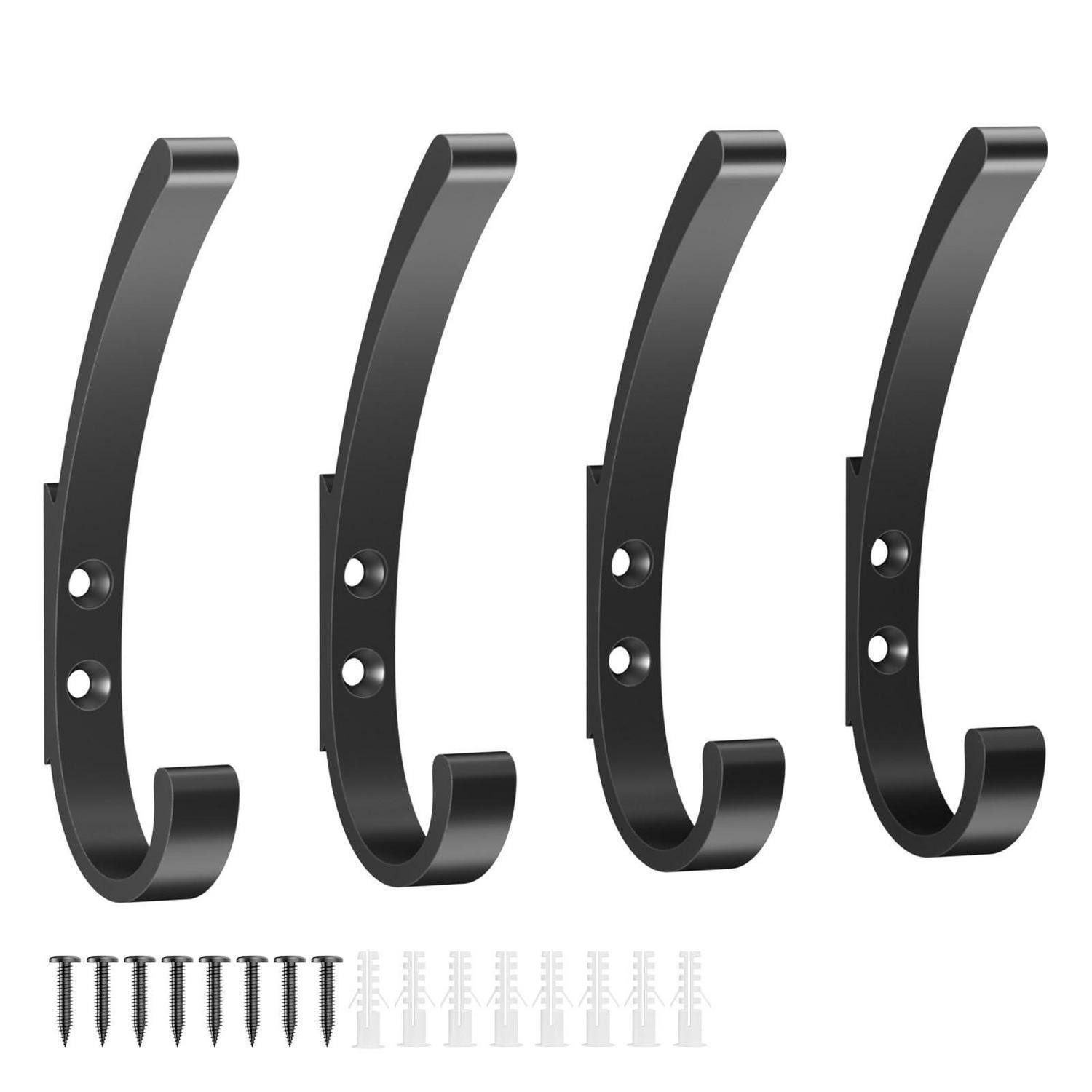 LuxusKollektion Wandhaken Garderobenhaken Schwarz 4er Set, (4-St)