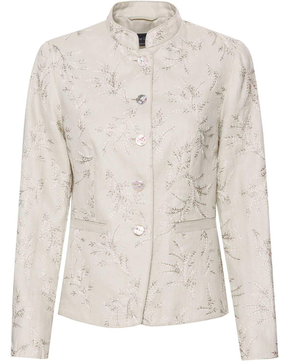 White Label Jackenblazer Leinen-Stehkragenjacke