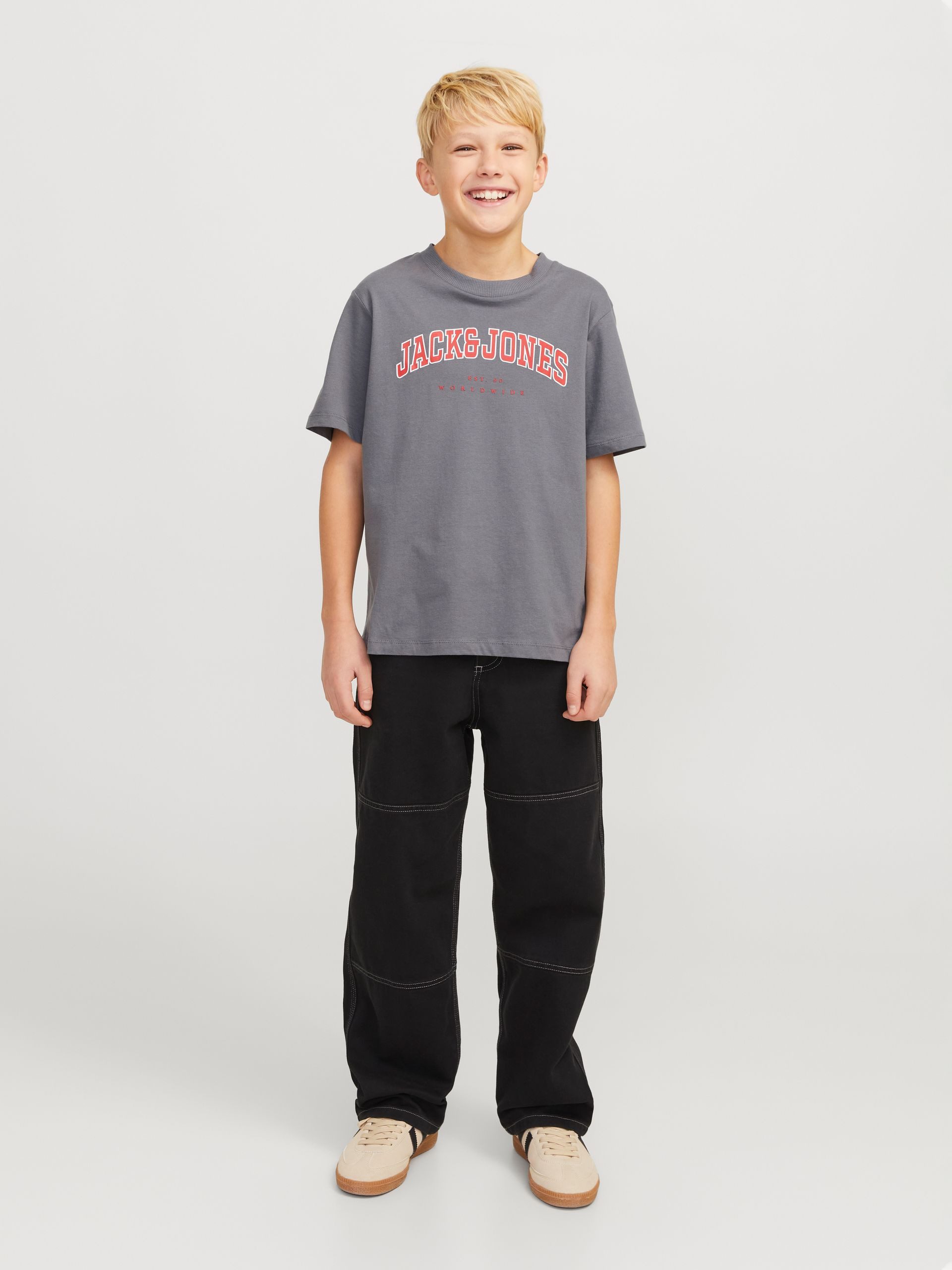 Jack & Jones Junior T-Shirt JJECALEB VARSITY TEE S/S O-NECK JNR