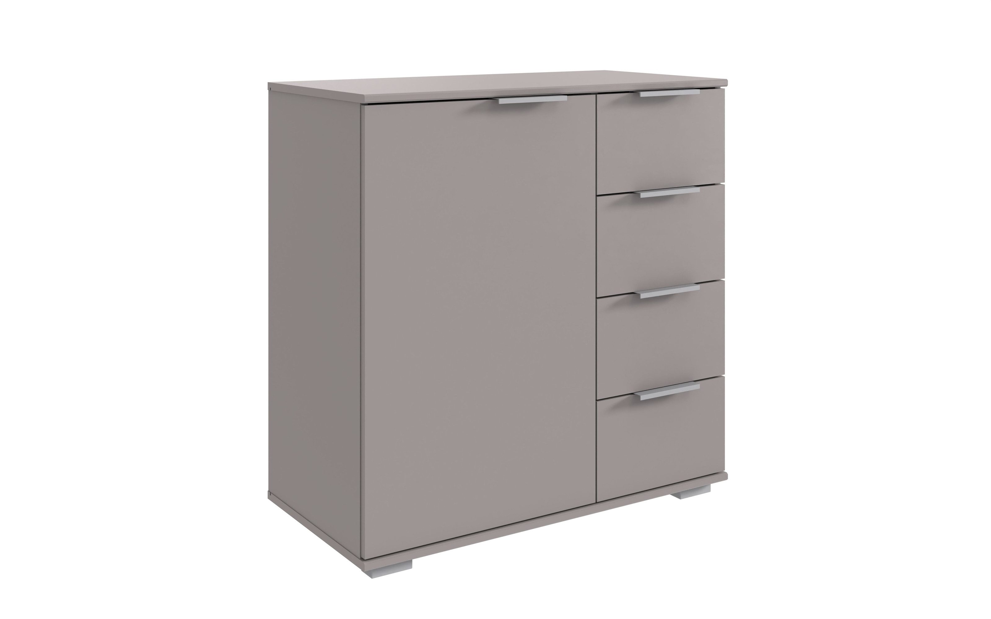 freiraum Kombikommode Easy Plus, 1 Tür, 4 Schubladen, in SAHARAGRAU - 81x83x41cm (BxHxT)