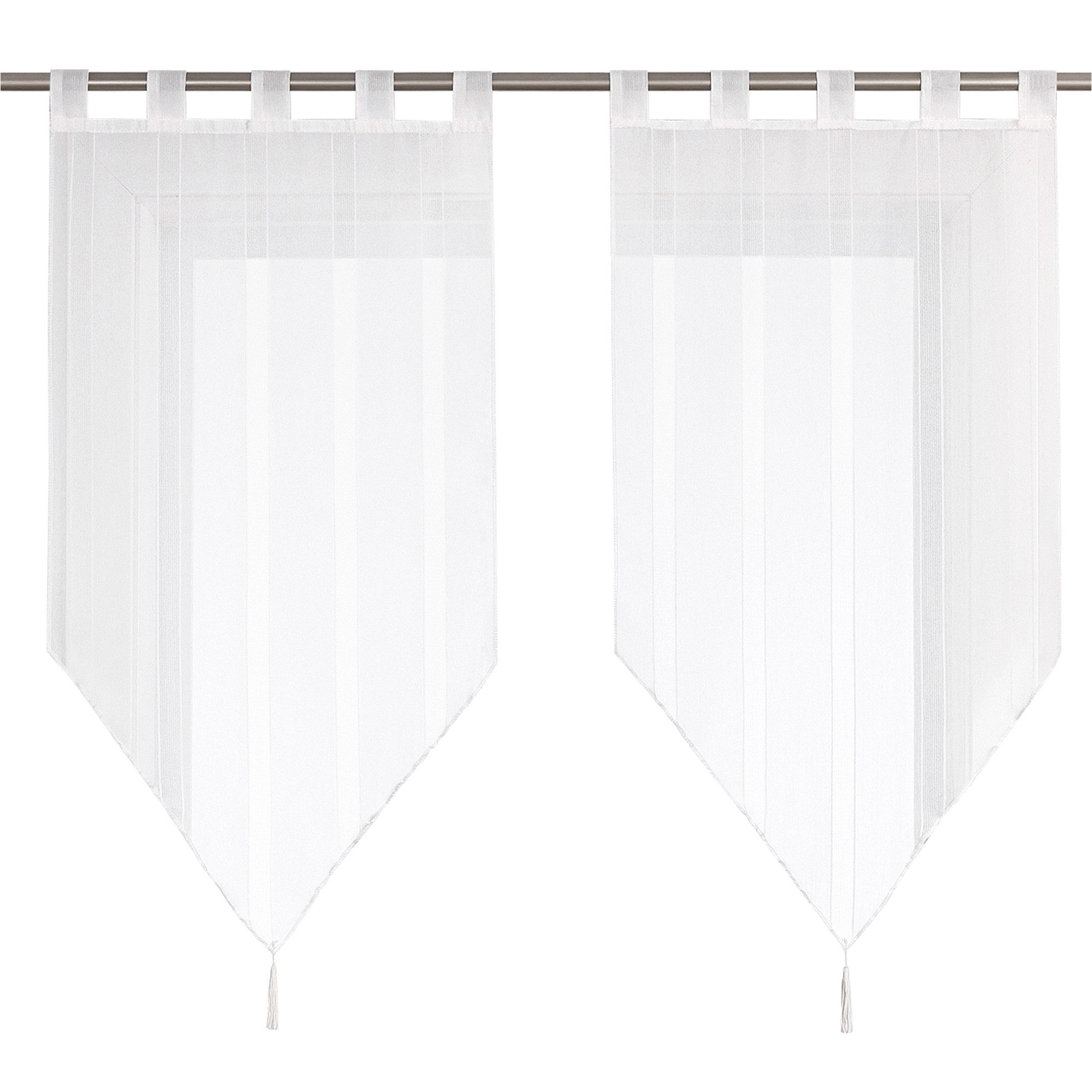 Joyswahl Scheibengardine (2 St), Schlaufen, transparent, Voile, mit Quaste günstig online kaufen