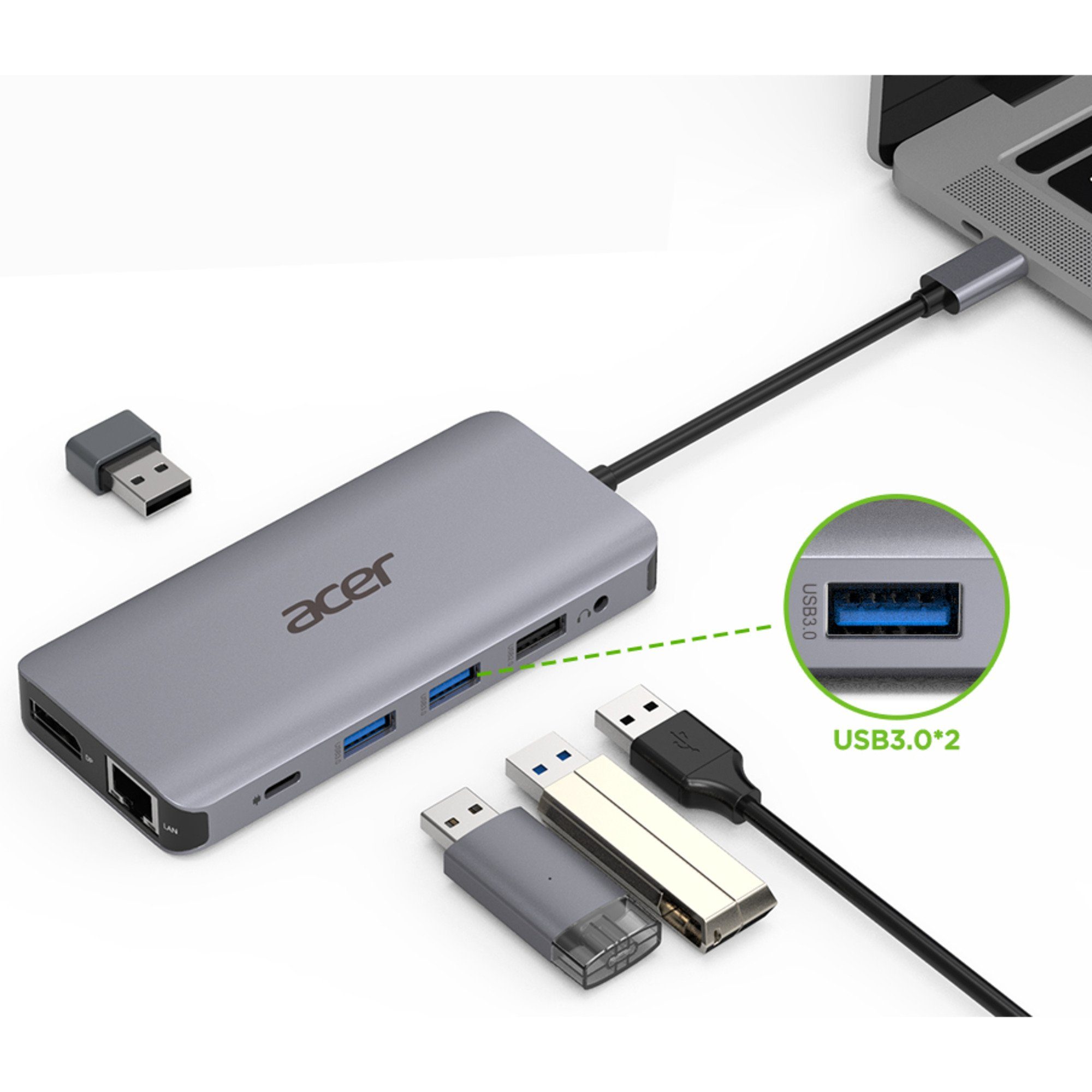 Acer Laptop-Dockingstation 12-in-1 Type C Dongle, HDMI, USB-A