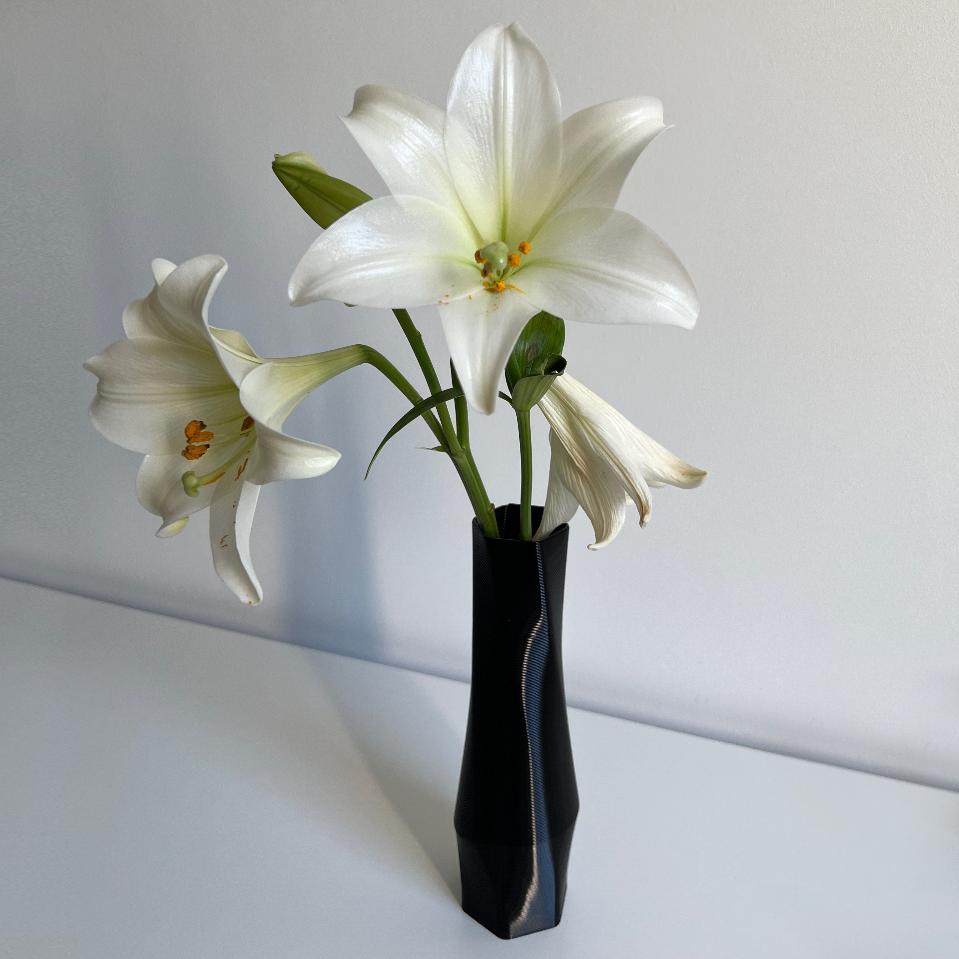 Shapes - Decorations Dekovase Farben, 3D Vasen, Struktur innerhalb Schwarz vase Leichte des viele Vase), 100% (Rillung) the 1 (Einzelmodell, Materials Wasserdicht; - hexagon (basic), 3D-Druck