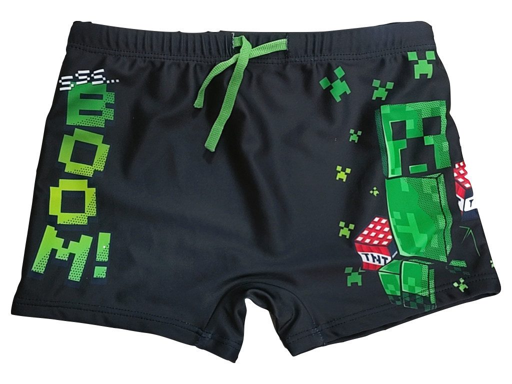 Minecraft Badehose Minecraft Creeper TNT schwarz