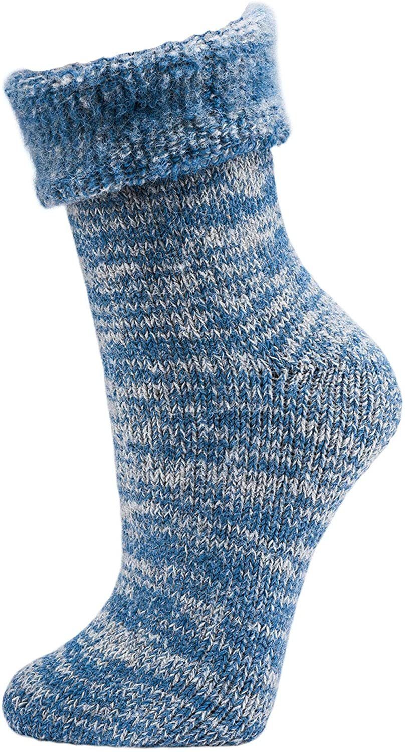 Kuschel-Umschlagsocken Thermosocken Thermo warme 2 extra Jeans & Damen Paar FussFreunde weiche Herren