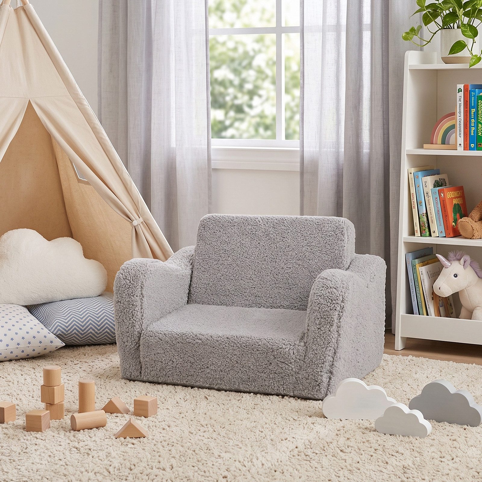 Jiexi Kindersofa Modulares Kindersofa, klappbare Kindercouch für Kinderzimmer