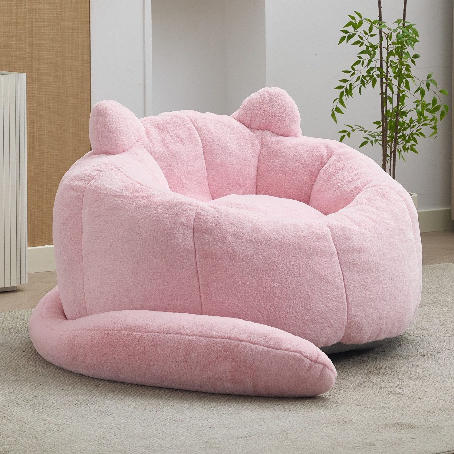 ANYSUN Sitzsack Großer Sitzsack für Erwachsene, Katzenförmiges Sofa (Lesesessel mit langem Tai Erwachsene Beanbag Sofa), Kompakt-Sofa,Geeignet für Wohnzimmer, S – Bild 3 von 5