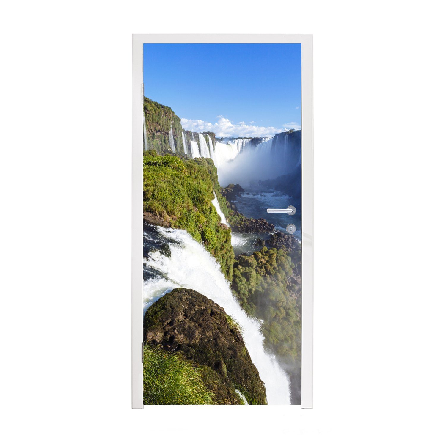 MuchoWow Türtapete Iguaçu-Wasserfall in Brasilien, Matt, bedruckt, (1 St), Fototapete für Tür, Türaufkleber, 75x205 cm