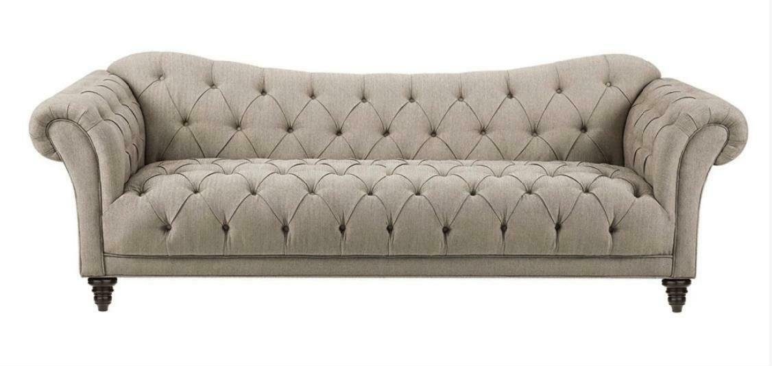 mit Couchen Chesterfield-Sofa, knöpfen Couch Luxus Neu Beige Sofas Chesterfield Sitz Polster JVmoebel Sofa