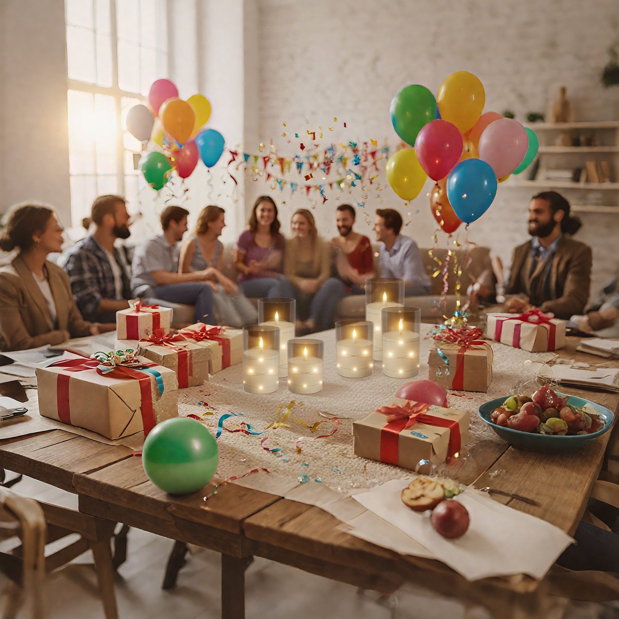 FIVMEN LED-Kerze 3/5 Stück LED Kerzen mit Eingelassener Lichterkette Für Heimdekoration (3-tlg)