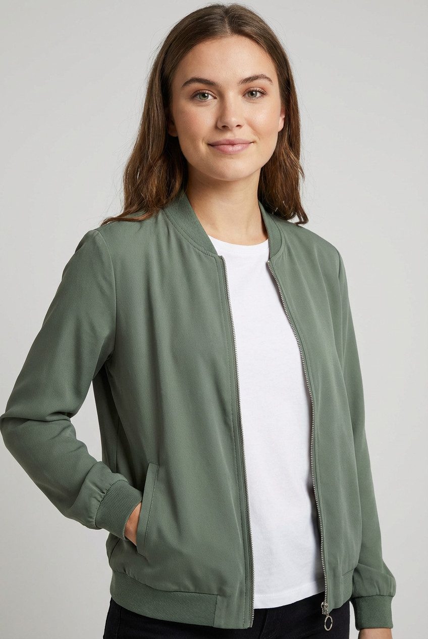Vero Moda Kurzjacke VMCONNY, leichte Jacke für den Übergang seitliche Eingrifftaschen, Rippbündchen
