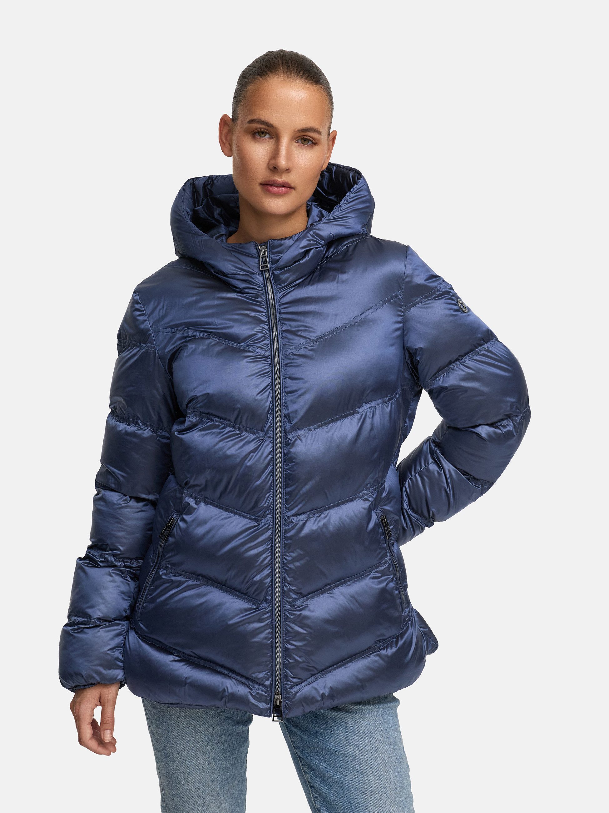 Manisa Steppjacke mit Stehkragen, Kapuze und günstig online kaufen
