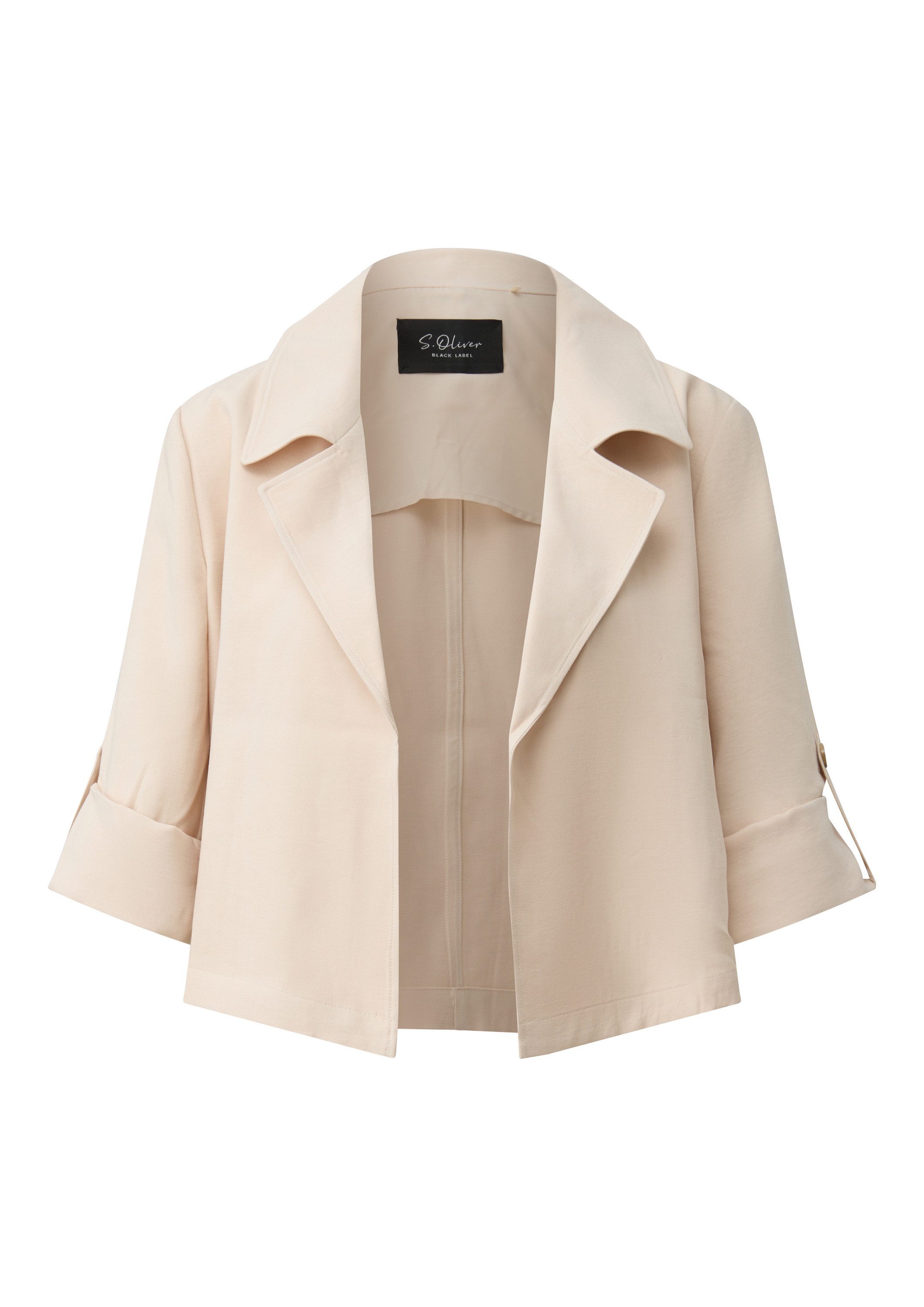 s.Oliver Jackenblazer Indoor-Blazer Kurzer Blazer aus Viskosemix mit 3/4-Är günstig online kaufen
