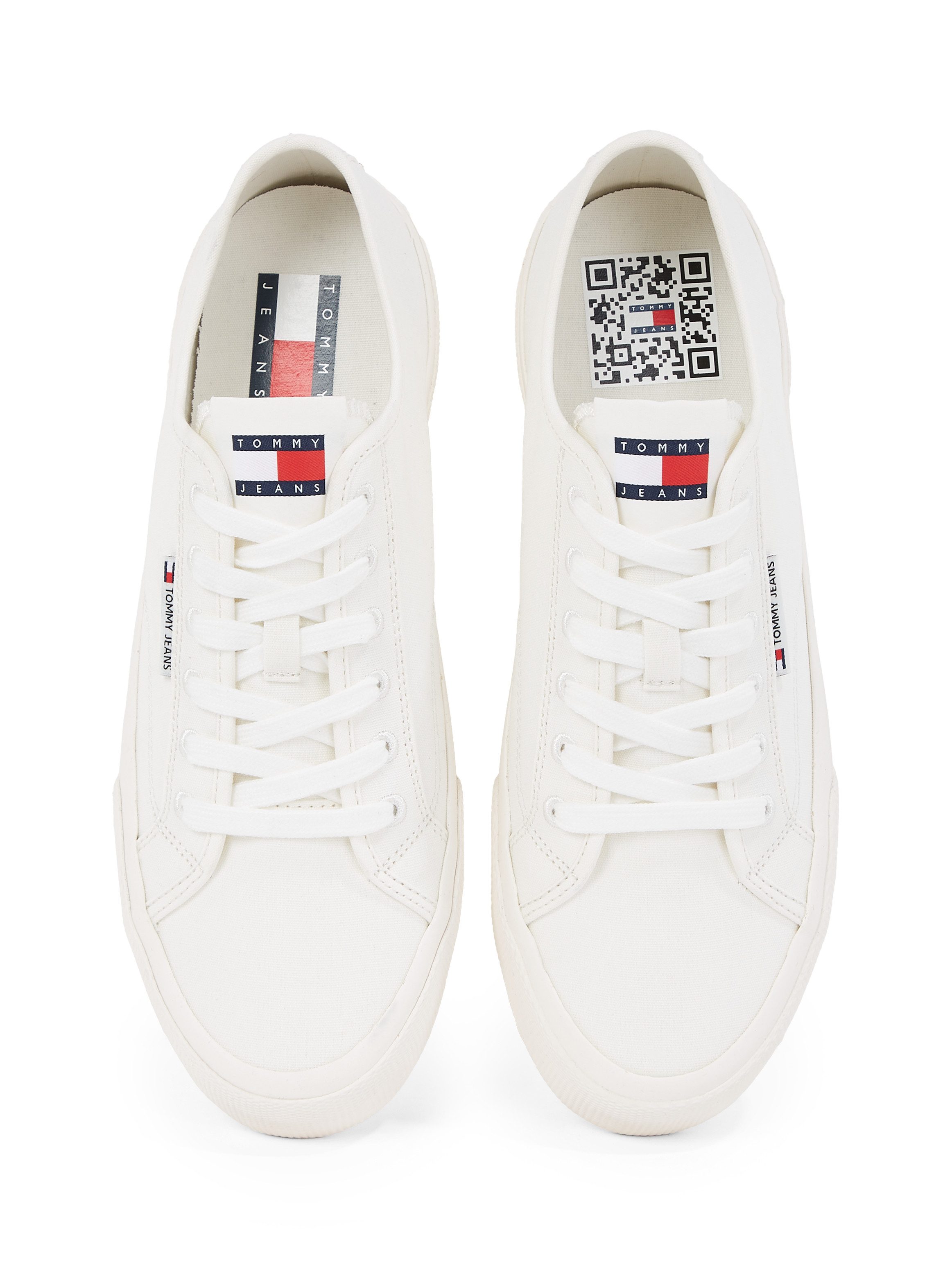 Tommy Jeans TJM LACE UP CANVAS COLOR Sneaker, Freizeitschuh, Halbschuh, Schnürschuh mit Logo-Aufnäher an der Zunge