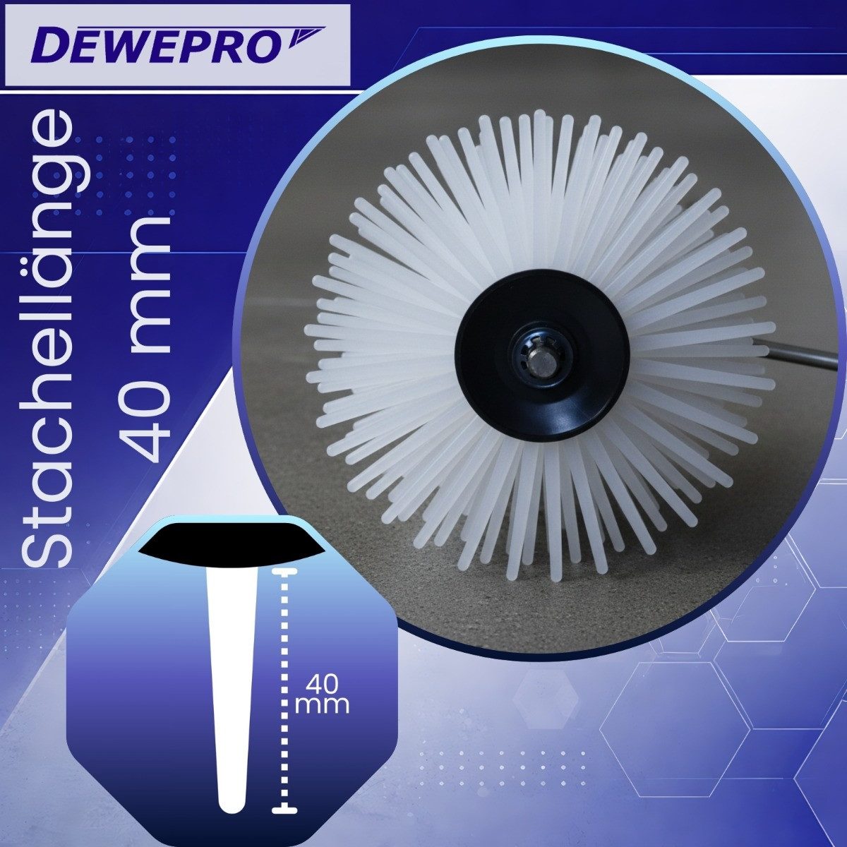 DEWEPRO Bodenlegerkelle DEWEPRO Hand-Stachelwalze 230mm breit, Stachellänge 40mm