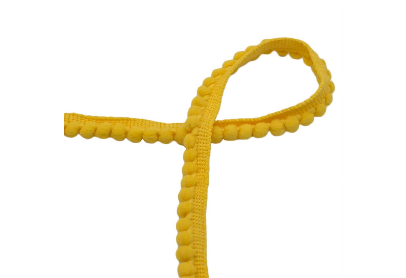 Thumbnail - maDDma Kordel Bommelborte Mini 25m x 11mm uni Bommelgröße 6mm Pomponband, mango