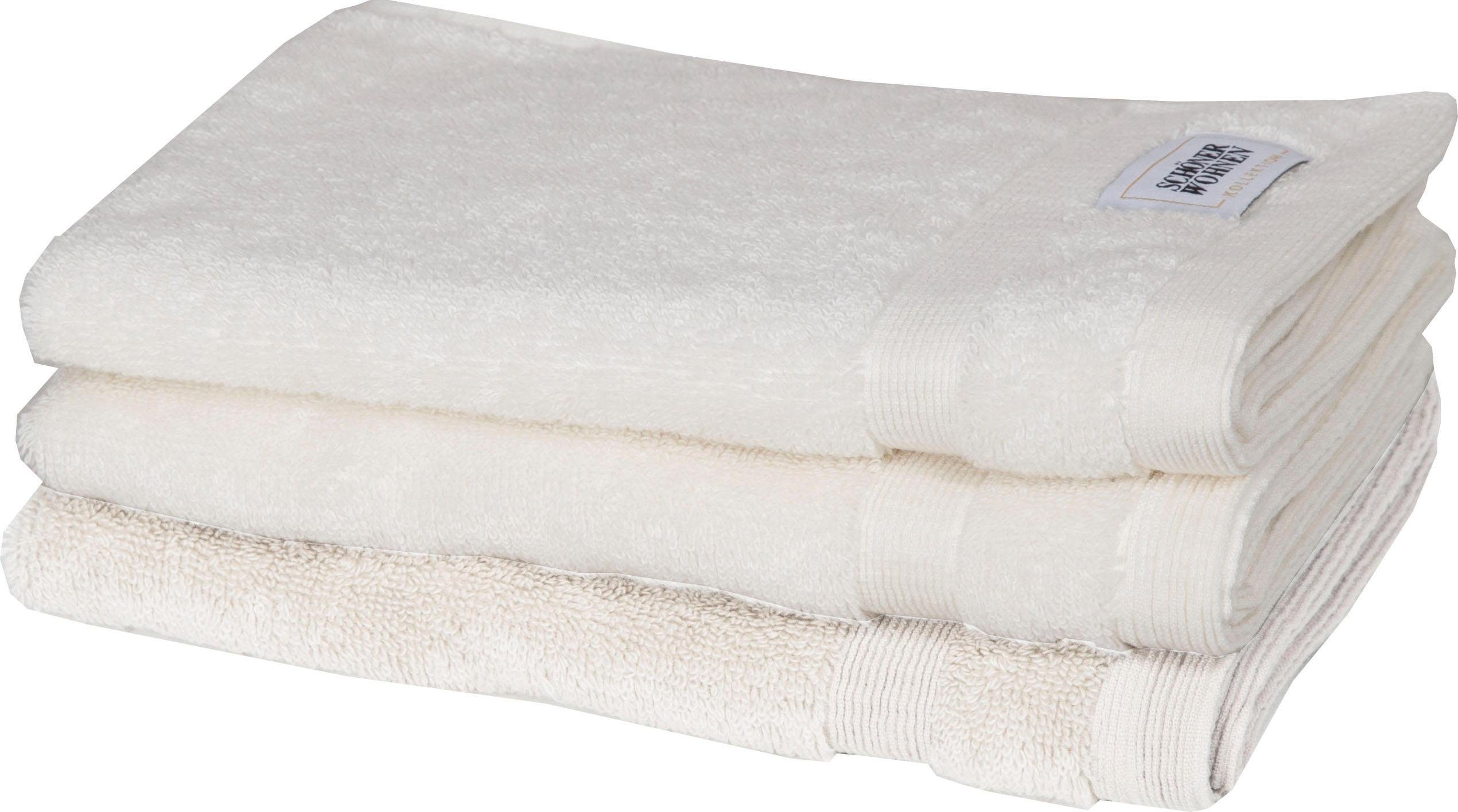 SCHÖNER WOHNEN-Kollektion Gästehandtuch Cuddly, Frotteevelours (3-St), schn günstig online kaufen
