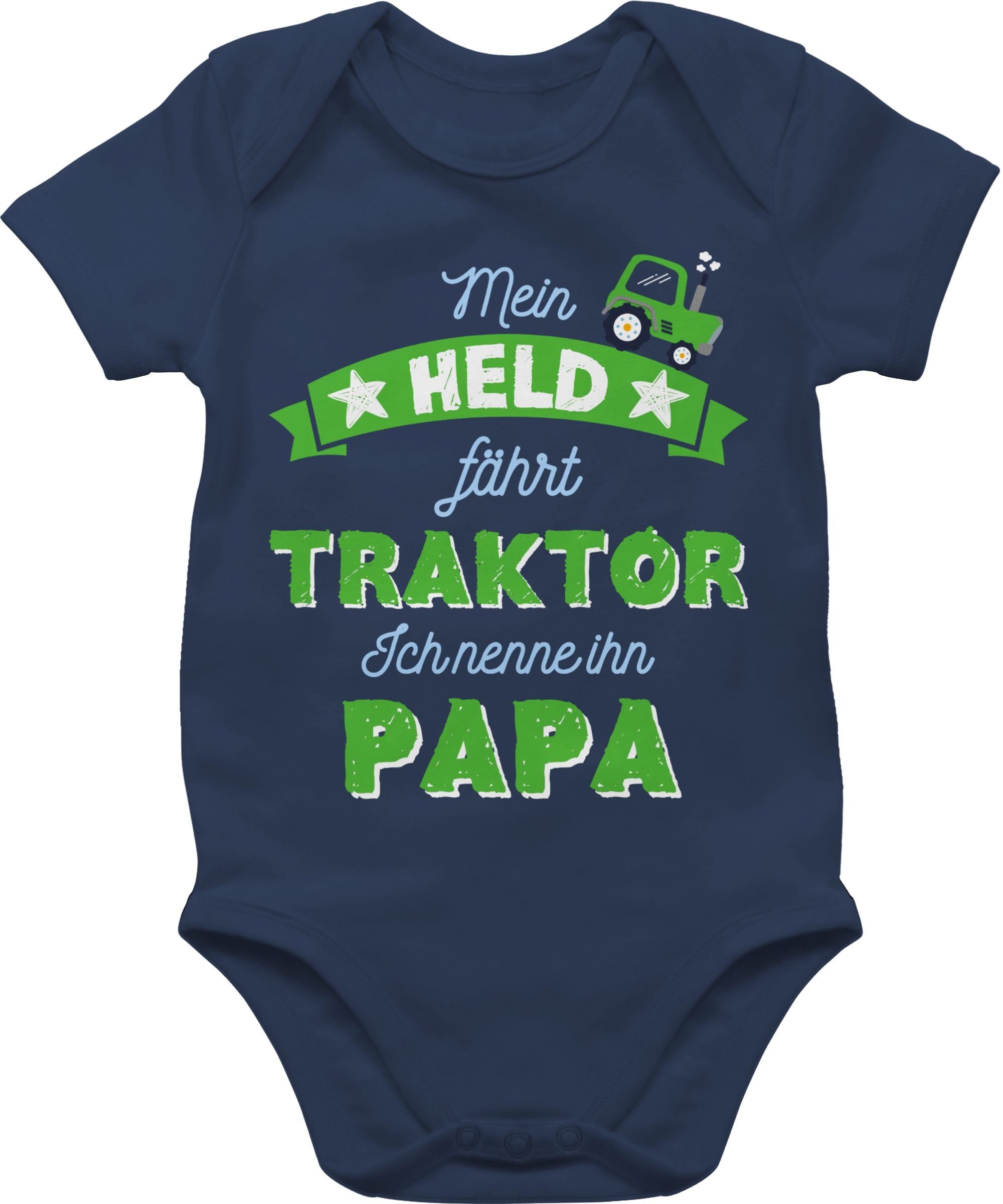 Shirtracer Shirtbody »Mein Held fährt Traktor Papa - Geschenk Vatertag Baby  - Baby Body Kurzarm« baby body blau - babykleidung jungen 0-6 monate winter  - der traktor online kaufen | OTTO