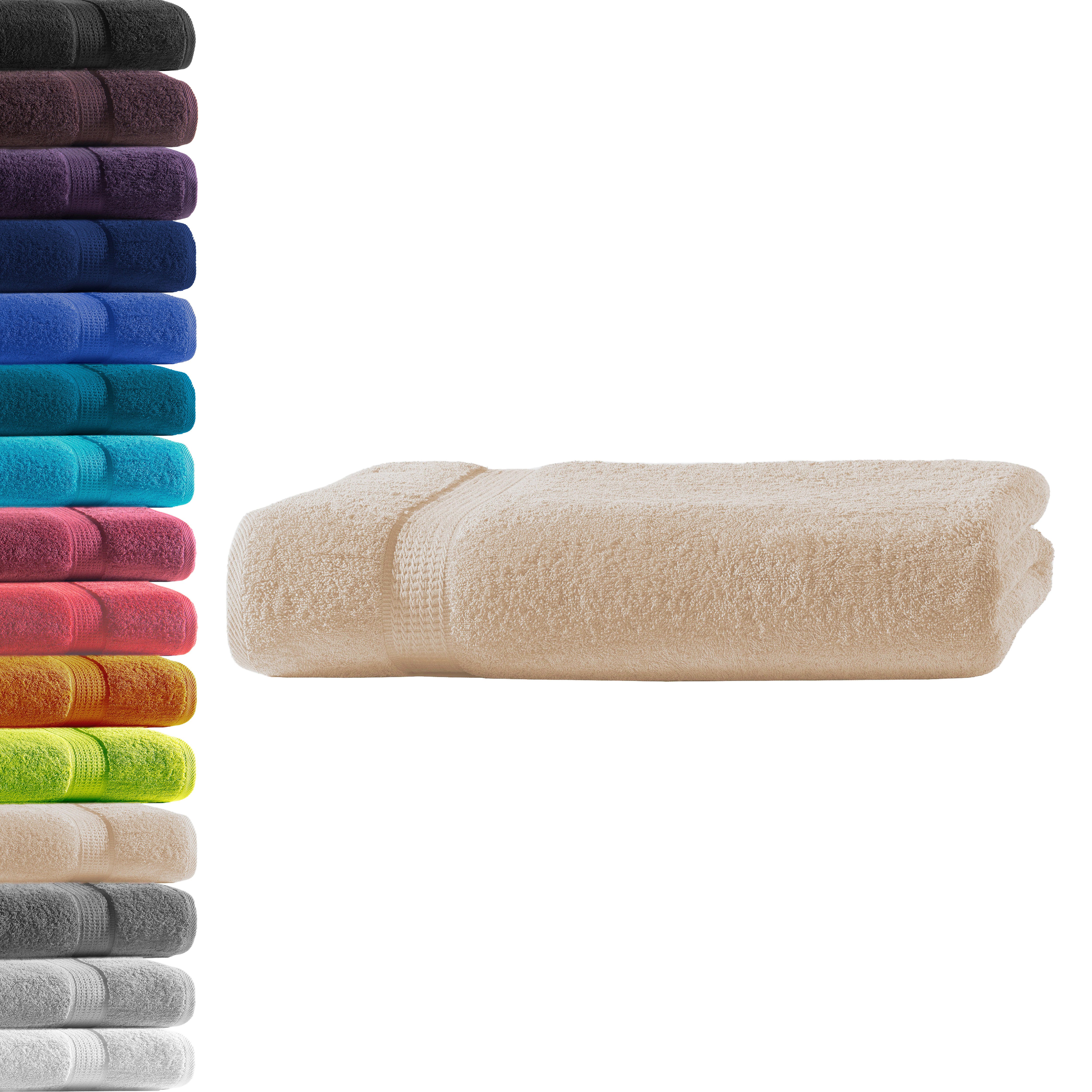 Hometex Premium Textiles Handtuch in Premium Qualität 500 g/m², Feinster Frottier-Stoff 100% Baumwolle, 1x Badetuch, weich, saugfähig, extra schwer & flauschig