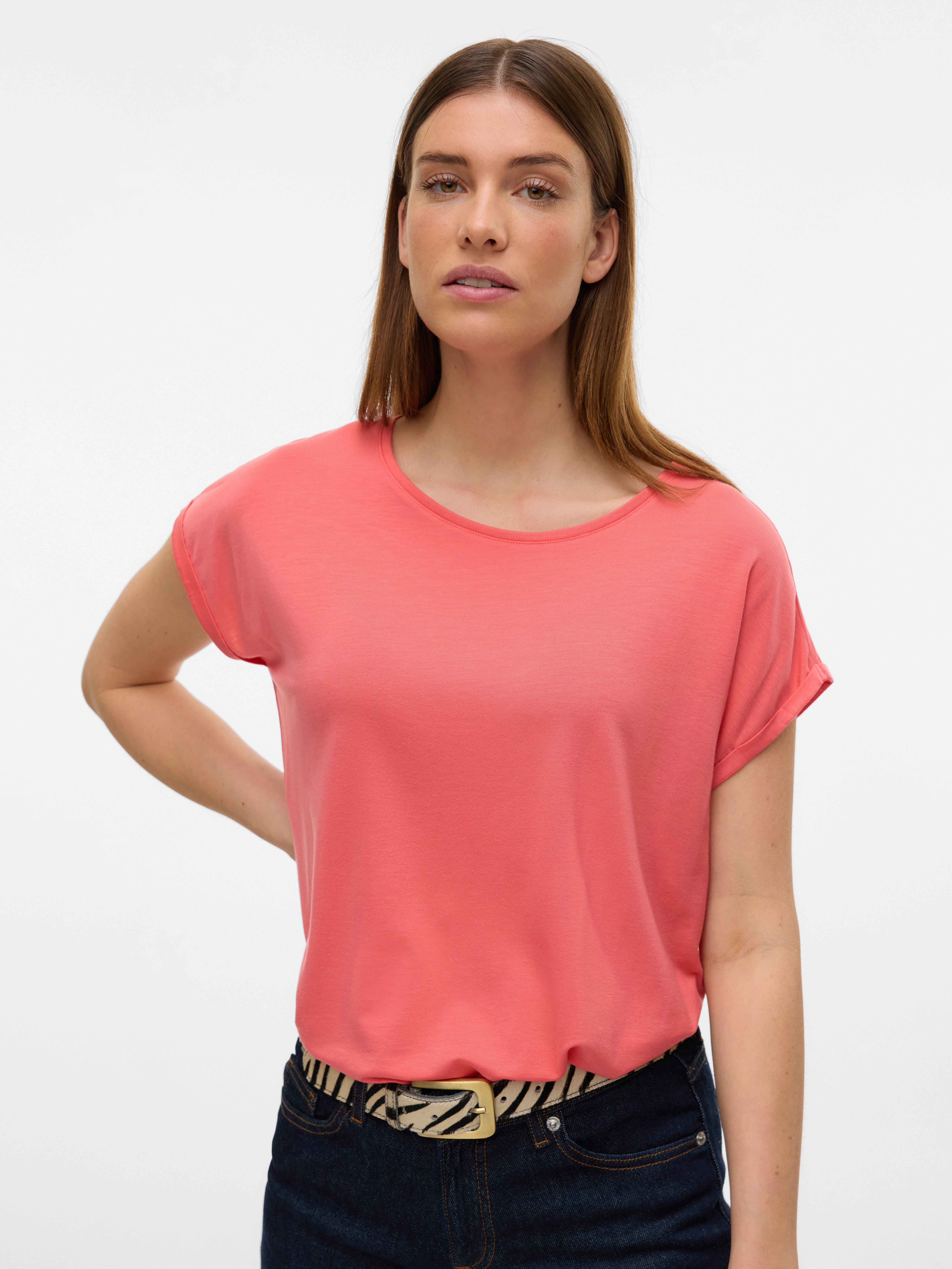 Vero Moda Rundhalsshirt VMAVA PLAIN SS TOP GAJRS NOOS günstig online kaufen