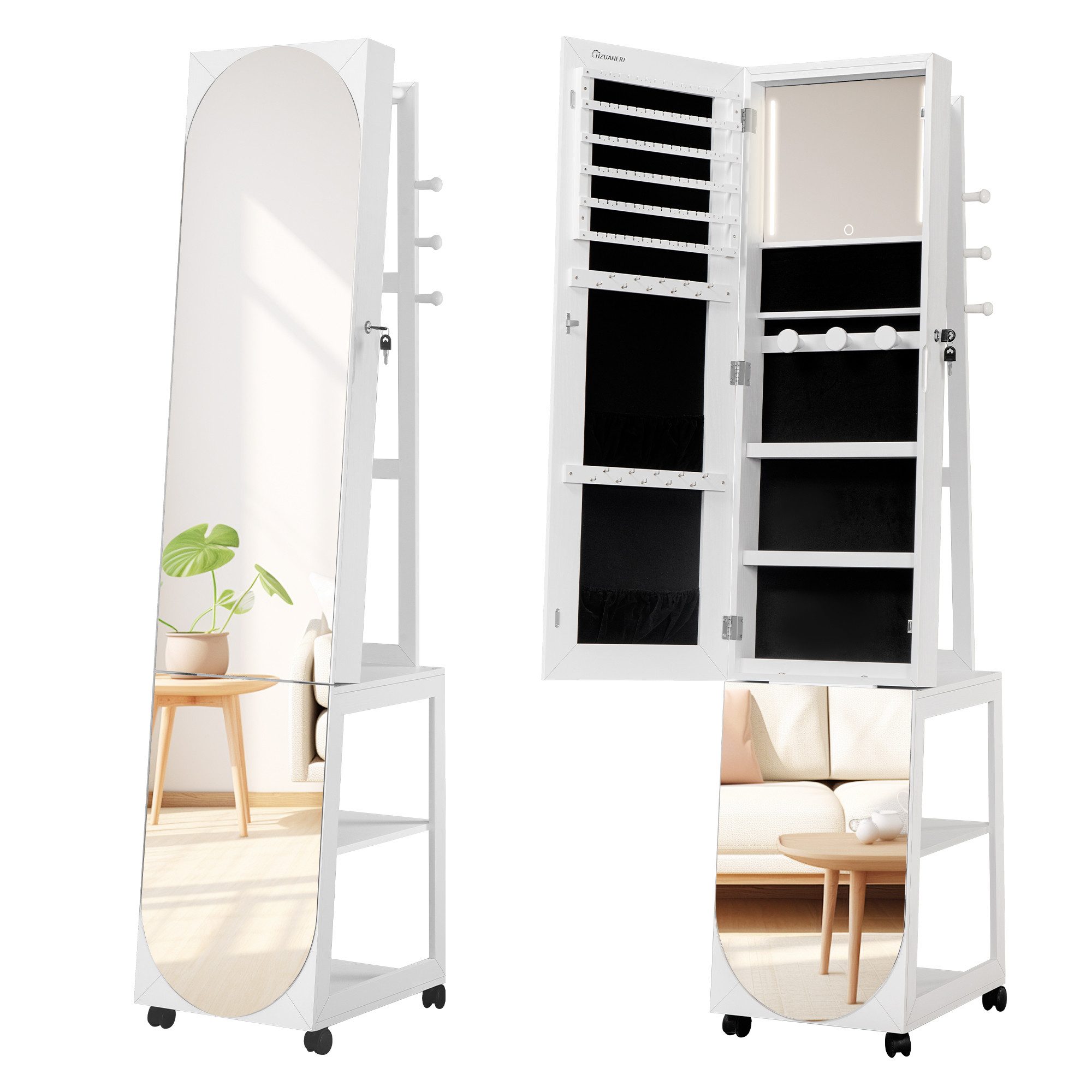 Schmuckschrank Schmuckschrank, Schmuck-Organisator mit Kleiderbügel, Abschließbarer