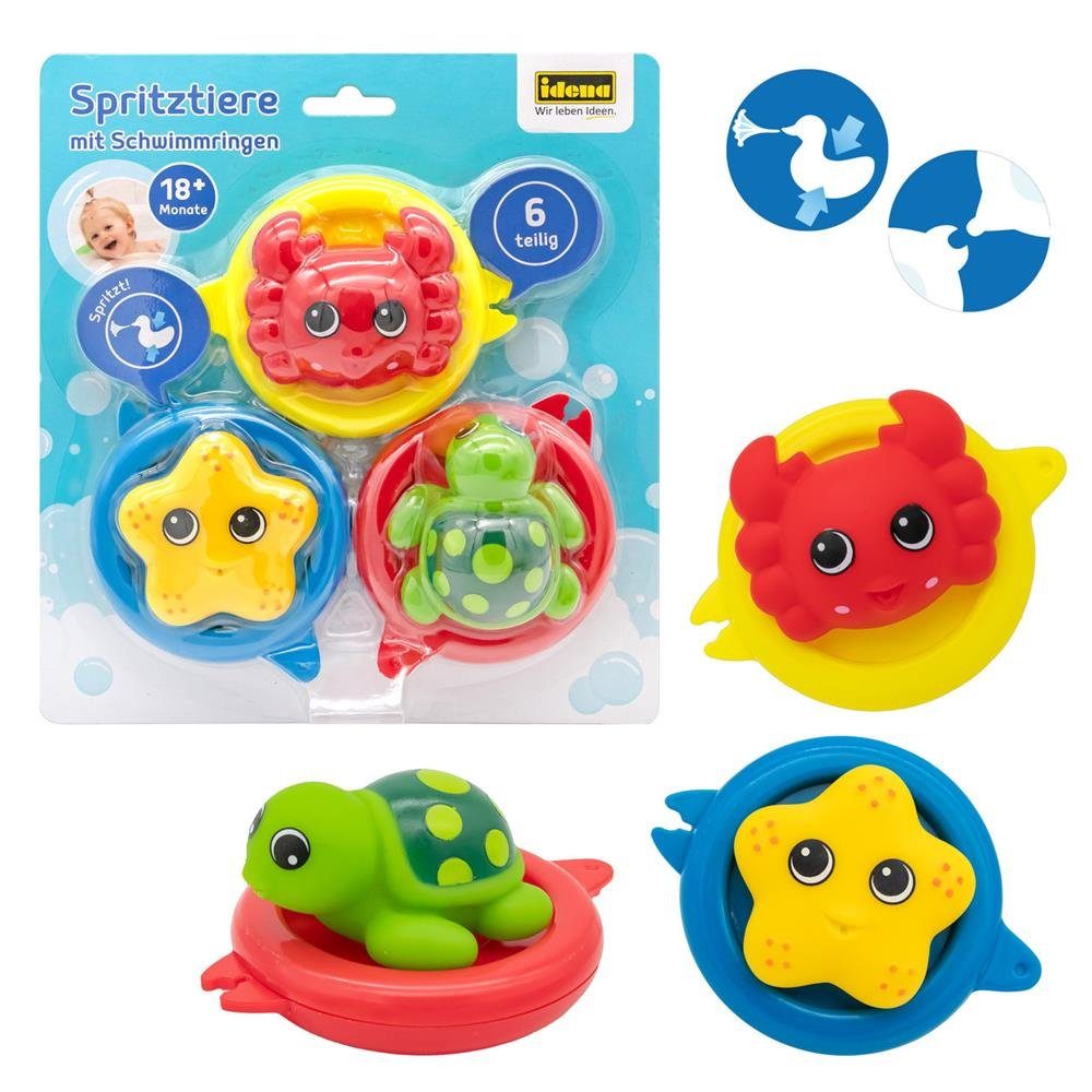 Idena Badespielzeug Spritztier-Set mit Schwimmringen 6-teilig, günstig online kaufen