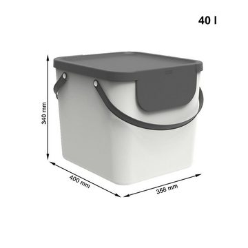 ROTHO Mülltrennsystem Albula Mülltrennungssystem 40 l für die Küche, verschiedenen Aufklebern zur Beschriftung