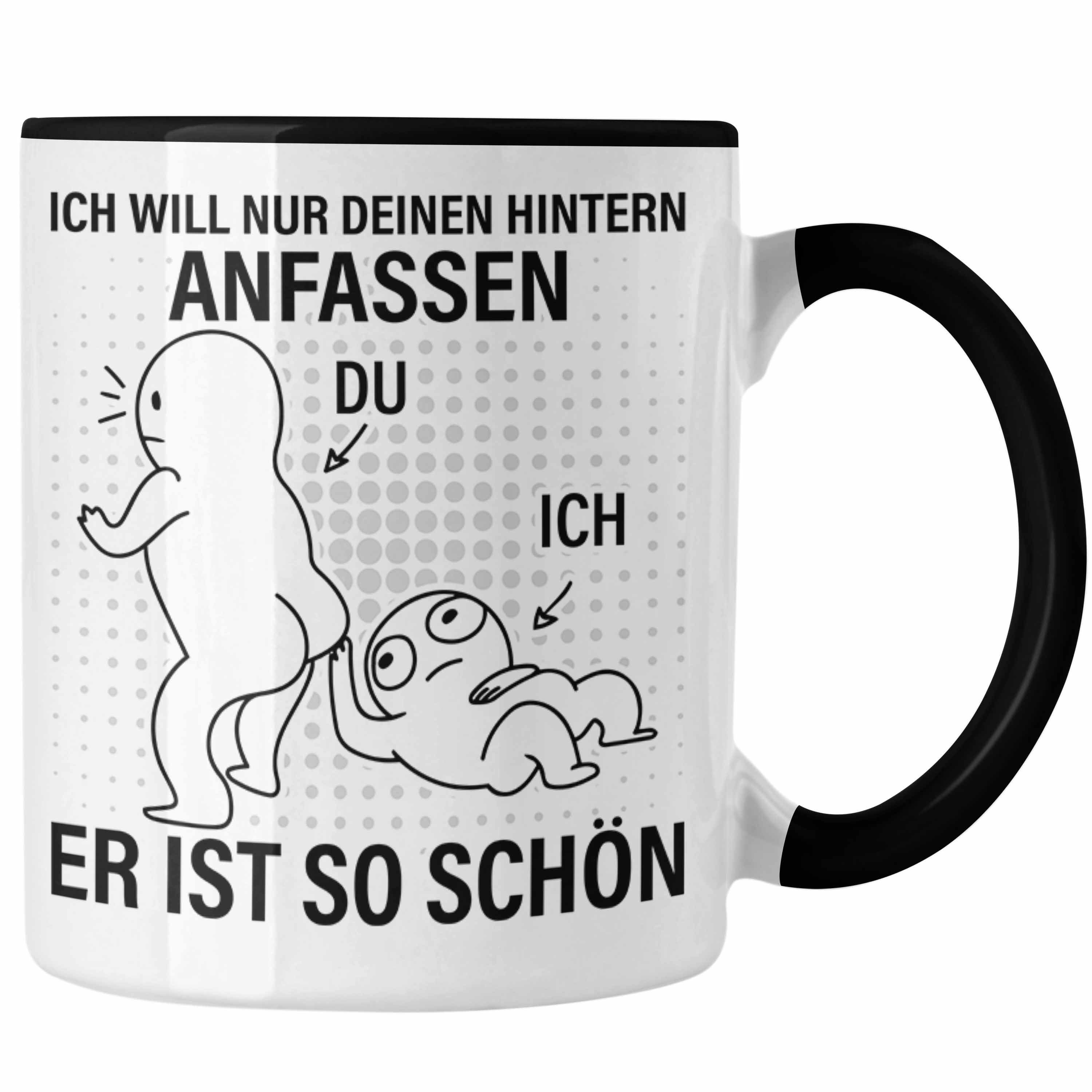 Trendation Tasse Trendation - Valentinstag Tasse Geschenk Freundin Hintern Anfassen Lustig Spruch Geschenkidee Frauen