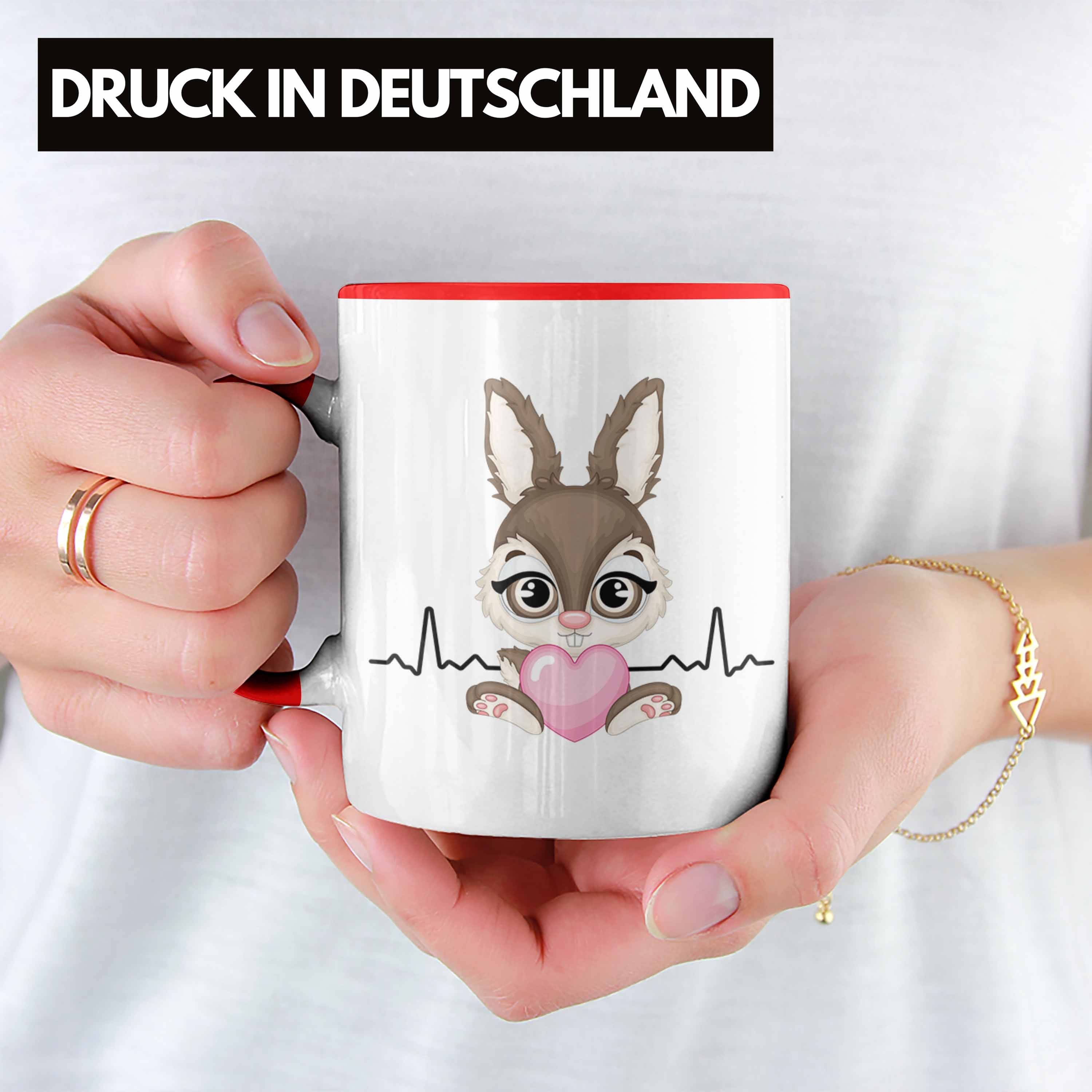 Trendation Hasen-Besitzer Rot Tasse Geschenk Herzschlag Kaninchen Kinder Hasen Tasse