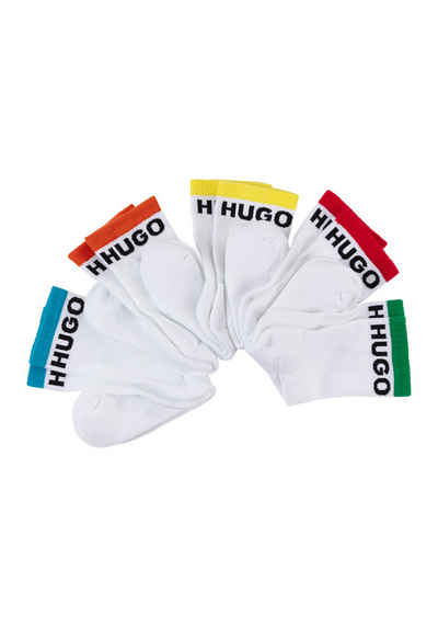 HUGO Socken 5P QS RAINBOW CC W (Packung, 5-Paar, 5er) mit kontrastfarbenen Streifen