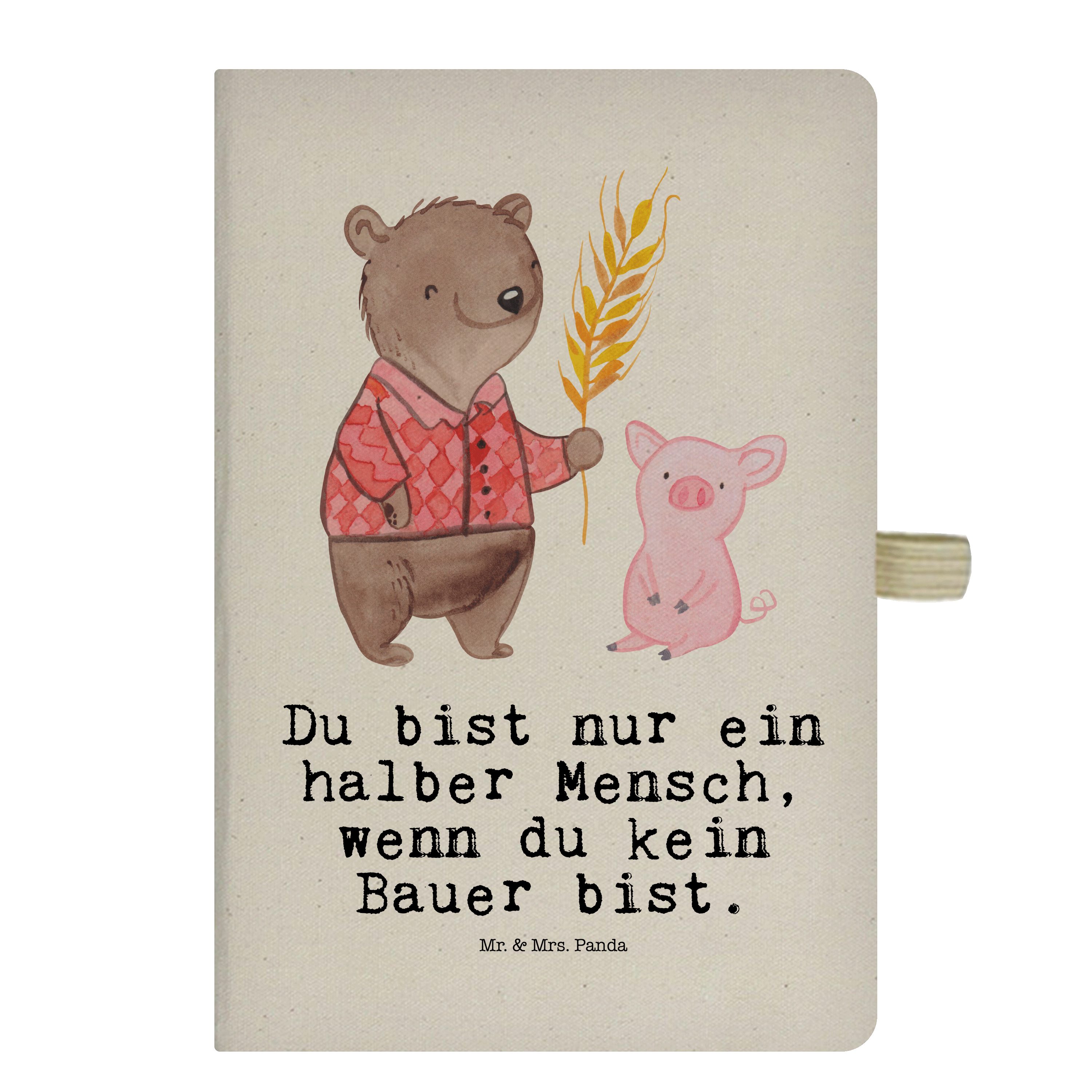 Mr. & Mrs. Panda Notizbuch Bauer mit Herz - Transparent - Geschenk, Schweine, Landwirt; Bauer, N Mr. & Mrs. Panda