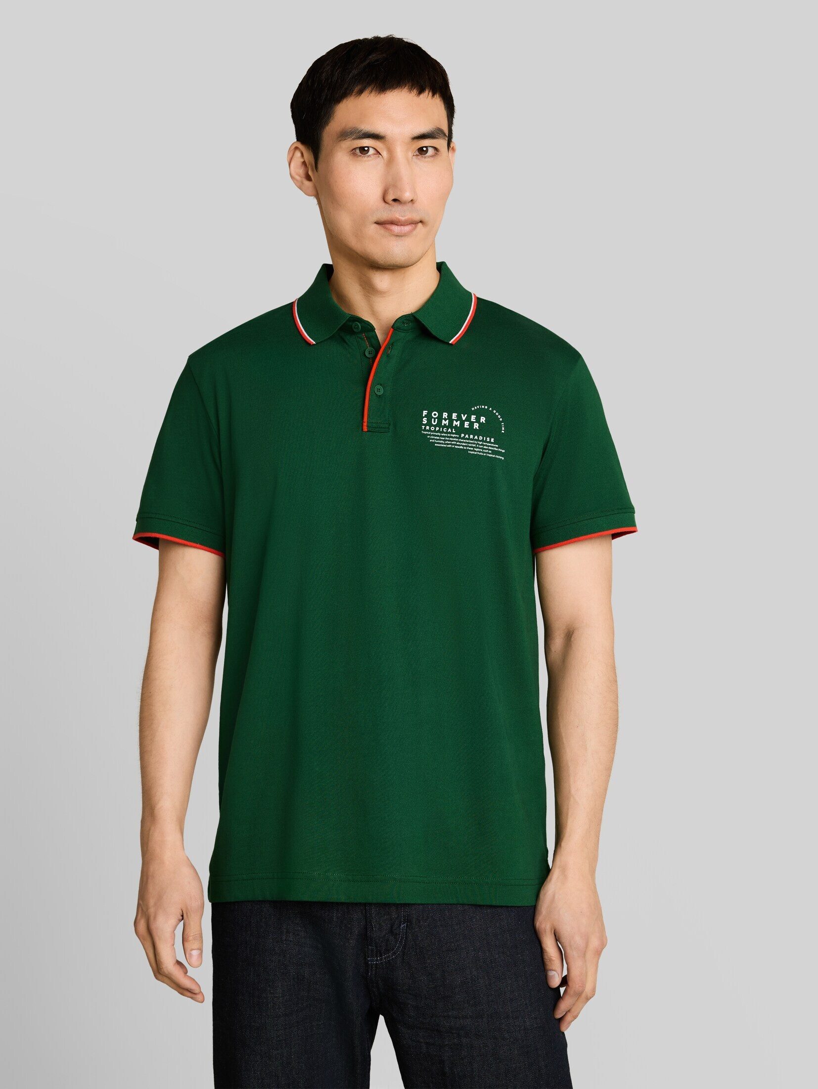 TOM TAILOR Poloshirt Poloshirts Jersey Poloshirt mit Print