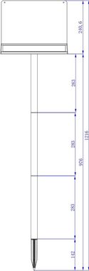 HEITRONIC LED Solarleuchte SLATE, Ein-/Ausschalter, LED fest integriert, Kaltweiß, Solar-Spießleuchte, Solar-Dekoleuchte