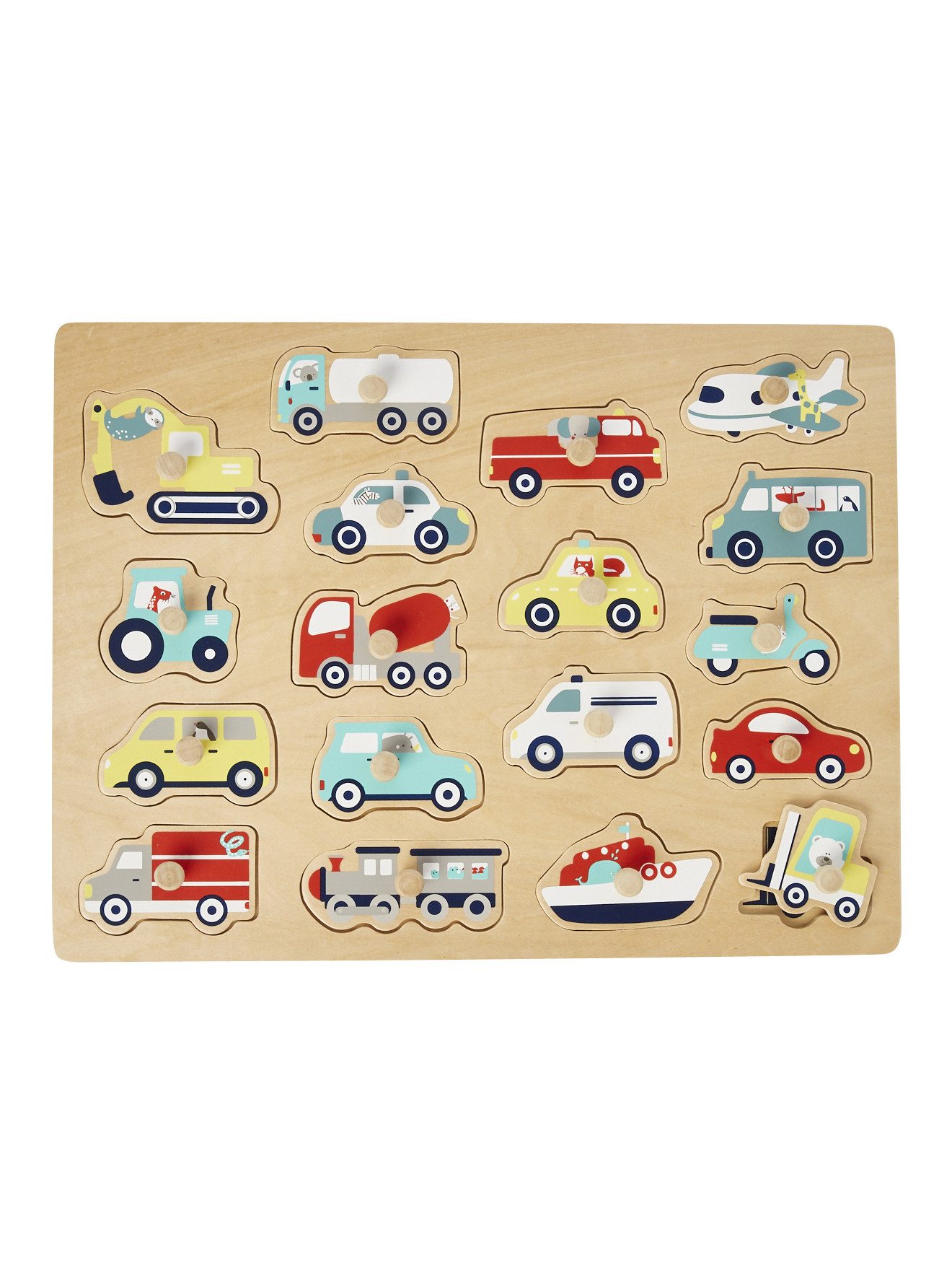 vertbaudet Puzzle Baby Auto-Steckpuzzle, Holz FSC®, Puzzleteile günstig online kaufen